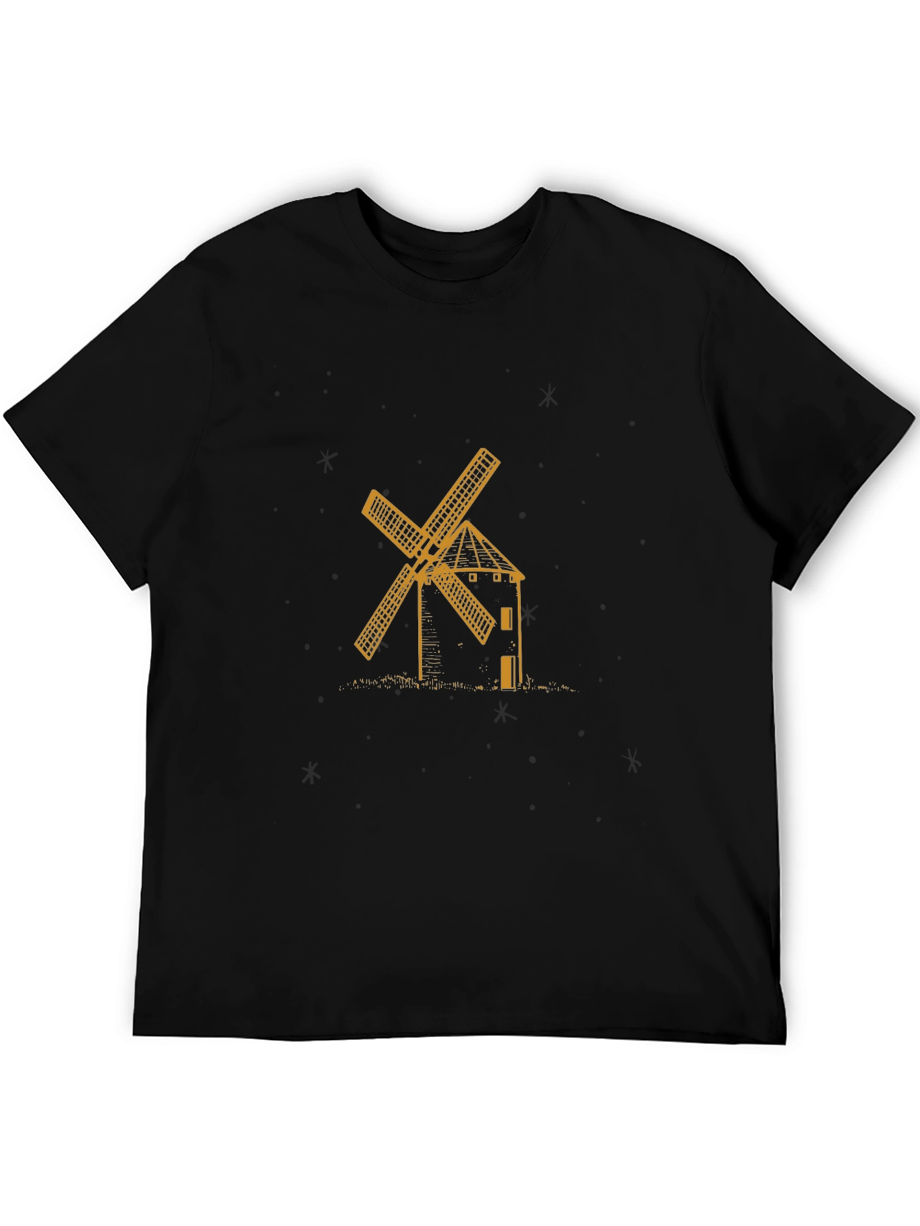 Windmill Graphic Tee - Stylish Black Cotton T-Shirt
