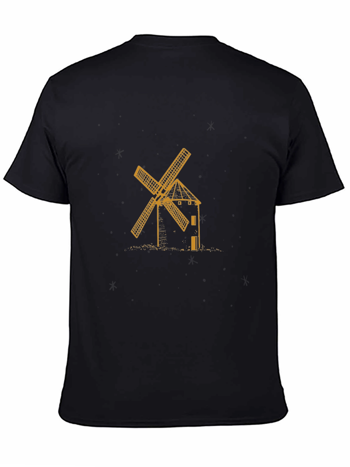Windmill Graphic Tee - Stylish Black Cotton T-Shirt