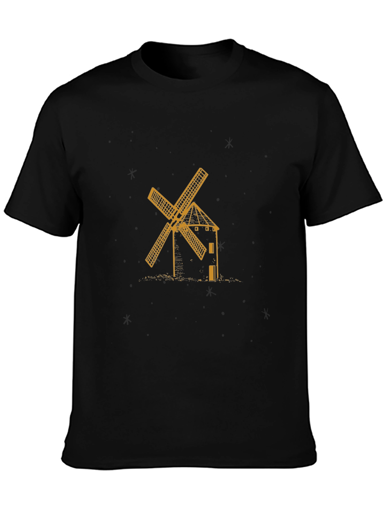 Windmill Graphic Tee - Stylish Black Cotton T-Shirt