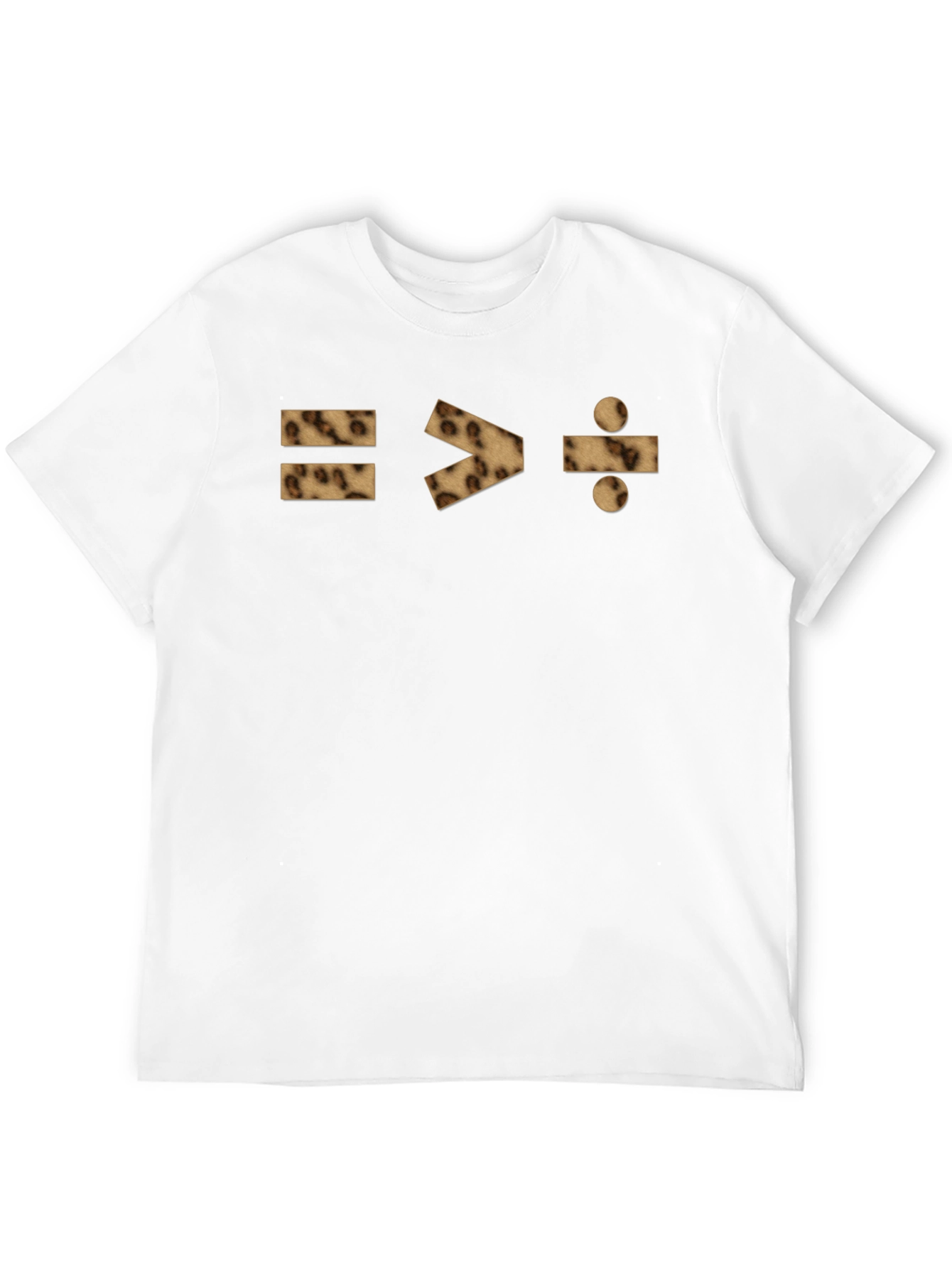 Equal Greater Than Divide Leopard Print Tee