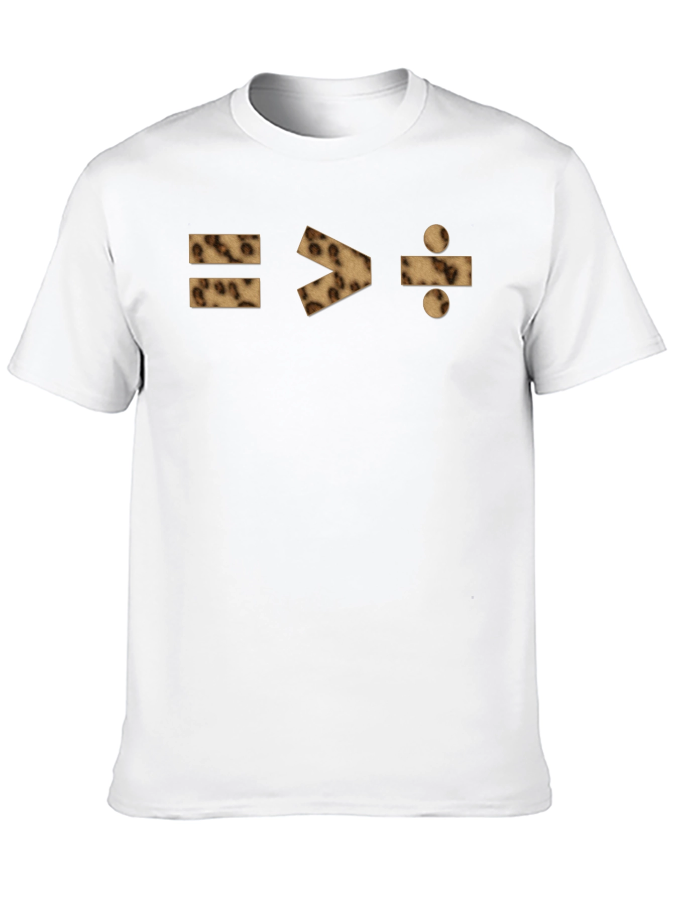 Equal Greater Than Divide Leopard Print Tee