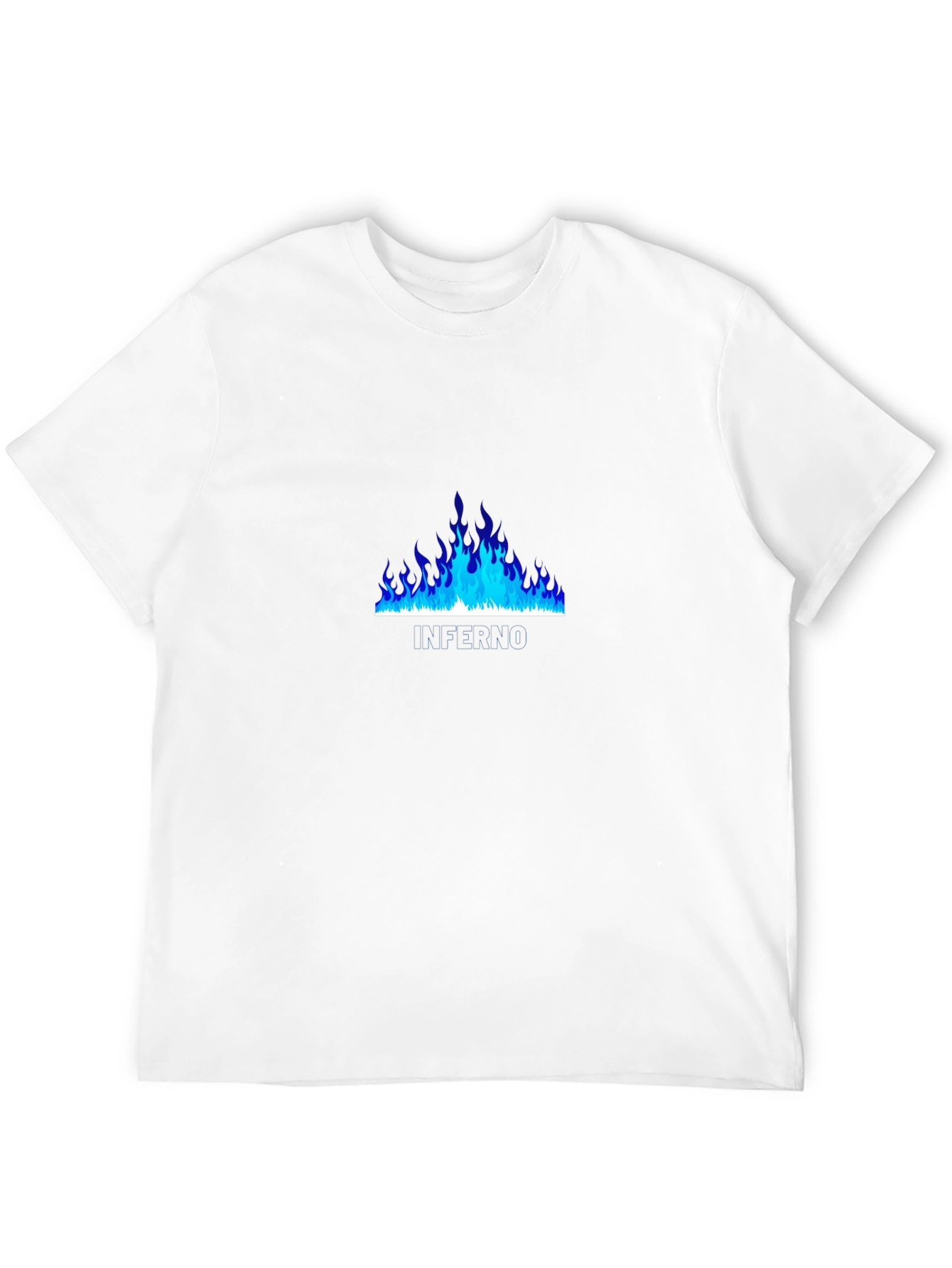 Blue Flame Graphic Black T-Shirt
