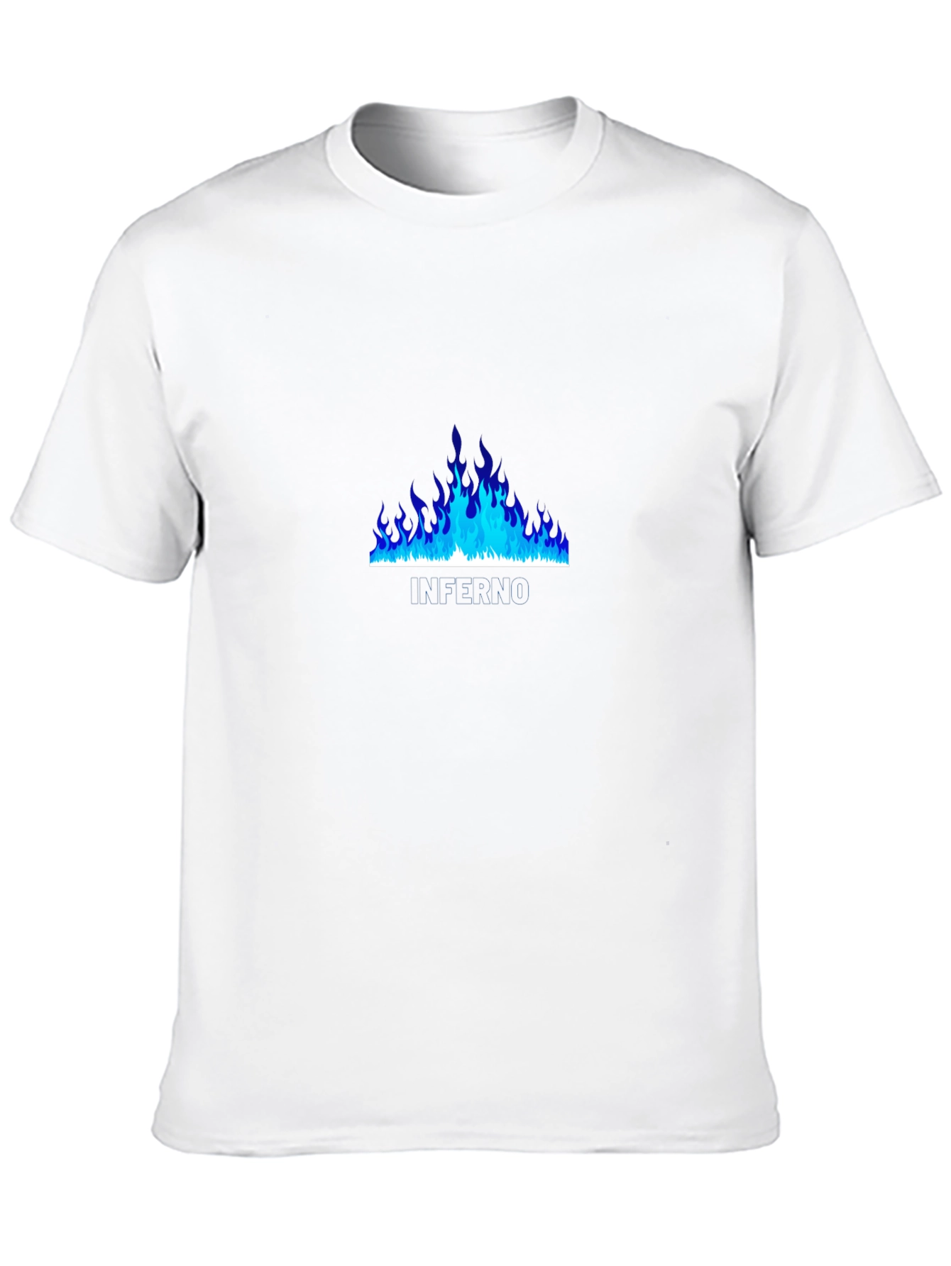 Blue Flame Graphic Black T-Shirt