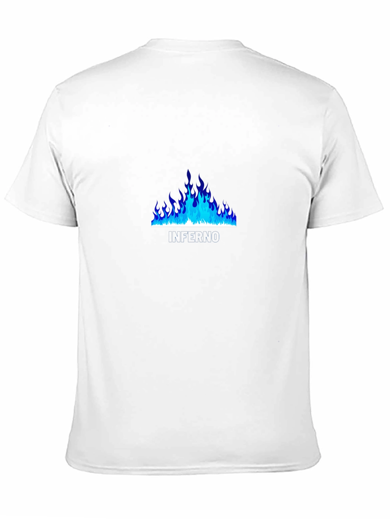 Blue Flame Graphic Black T-Shirt