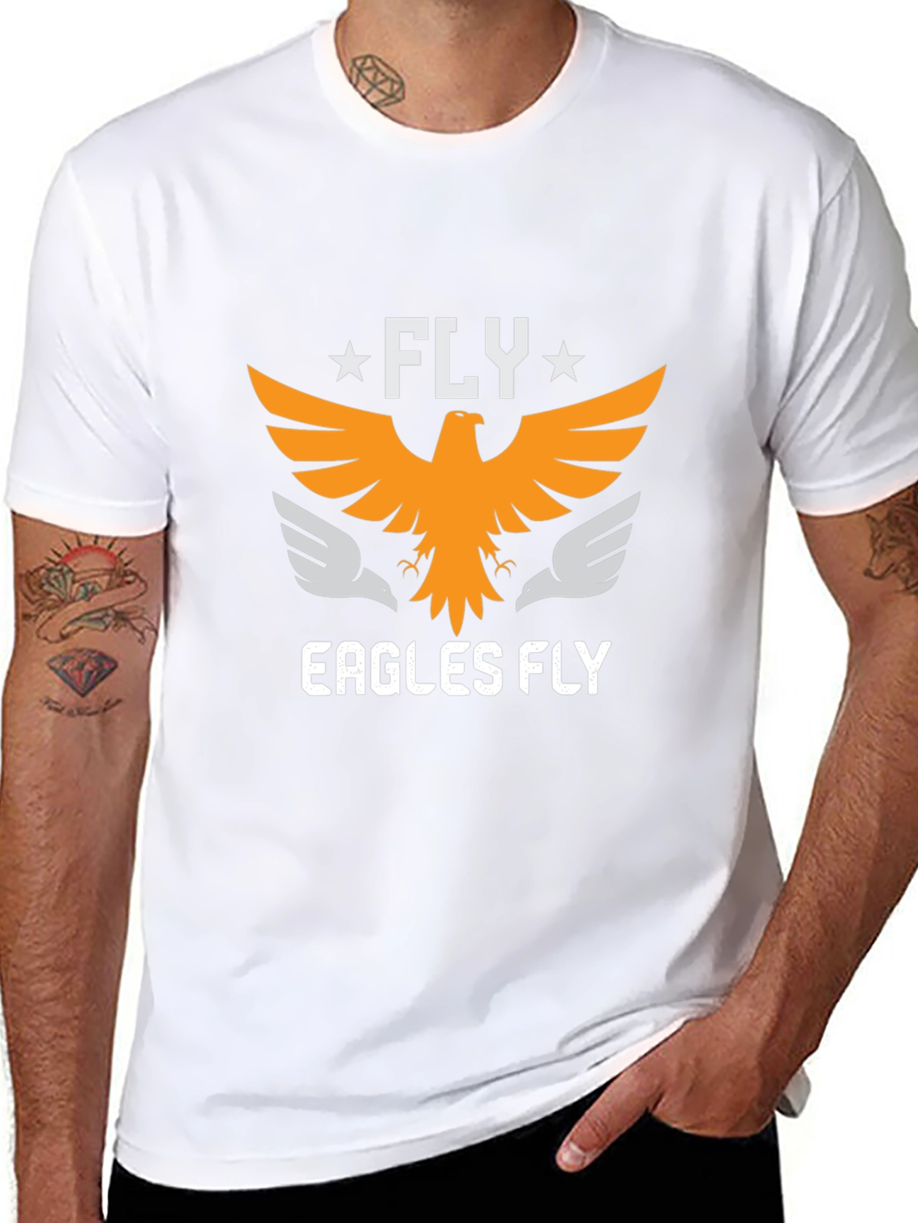 Fly Eagles Fly Black Graphic Tee