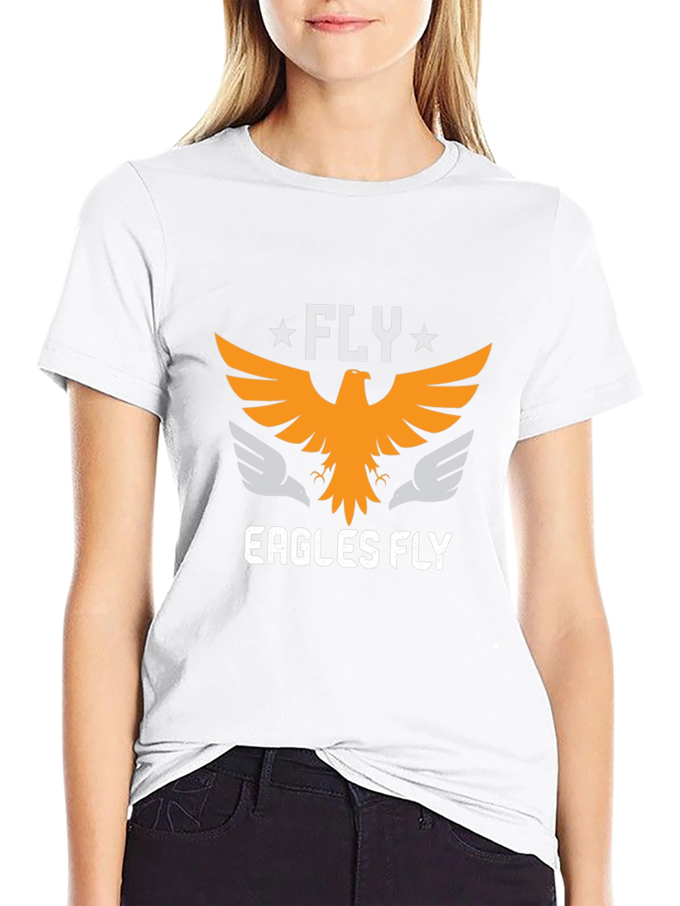 Fly Eagles Fly Black Graphic Tee