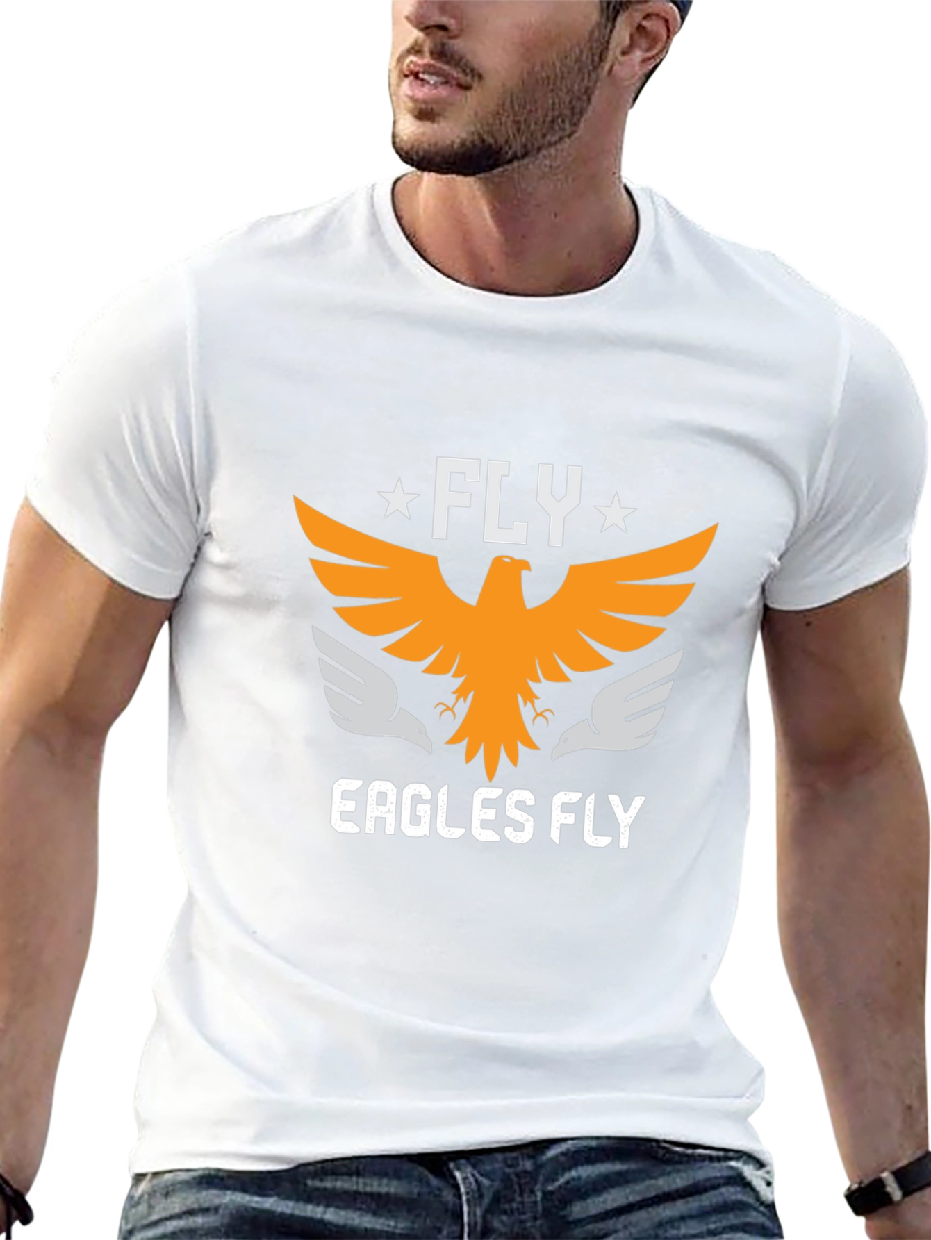 Fly Eagles Fly Black Graphic Tee