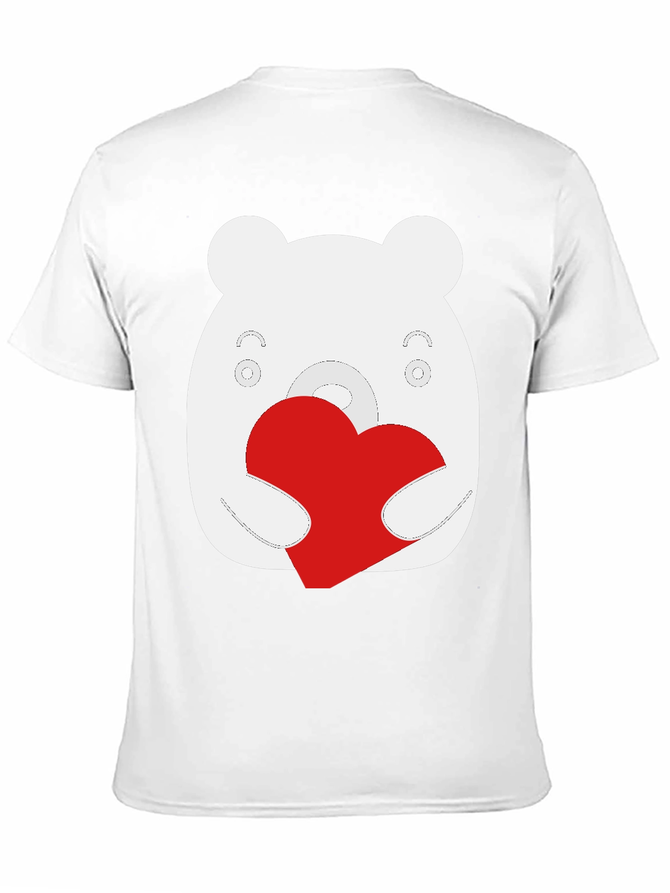 Cute Bear Heart Graphic Black T-Shirt