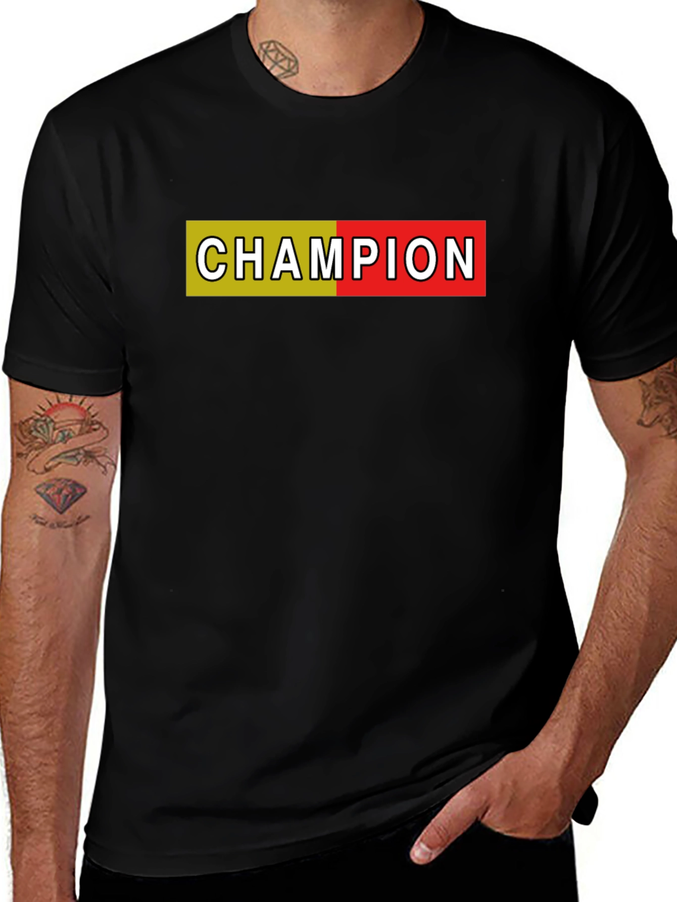 Champion Graphic T-Shirt - Black Cotton Tee