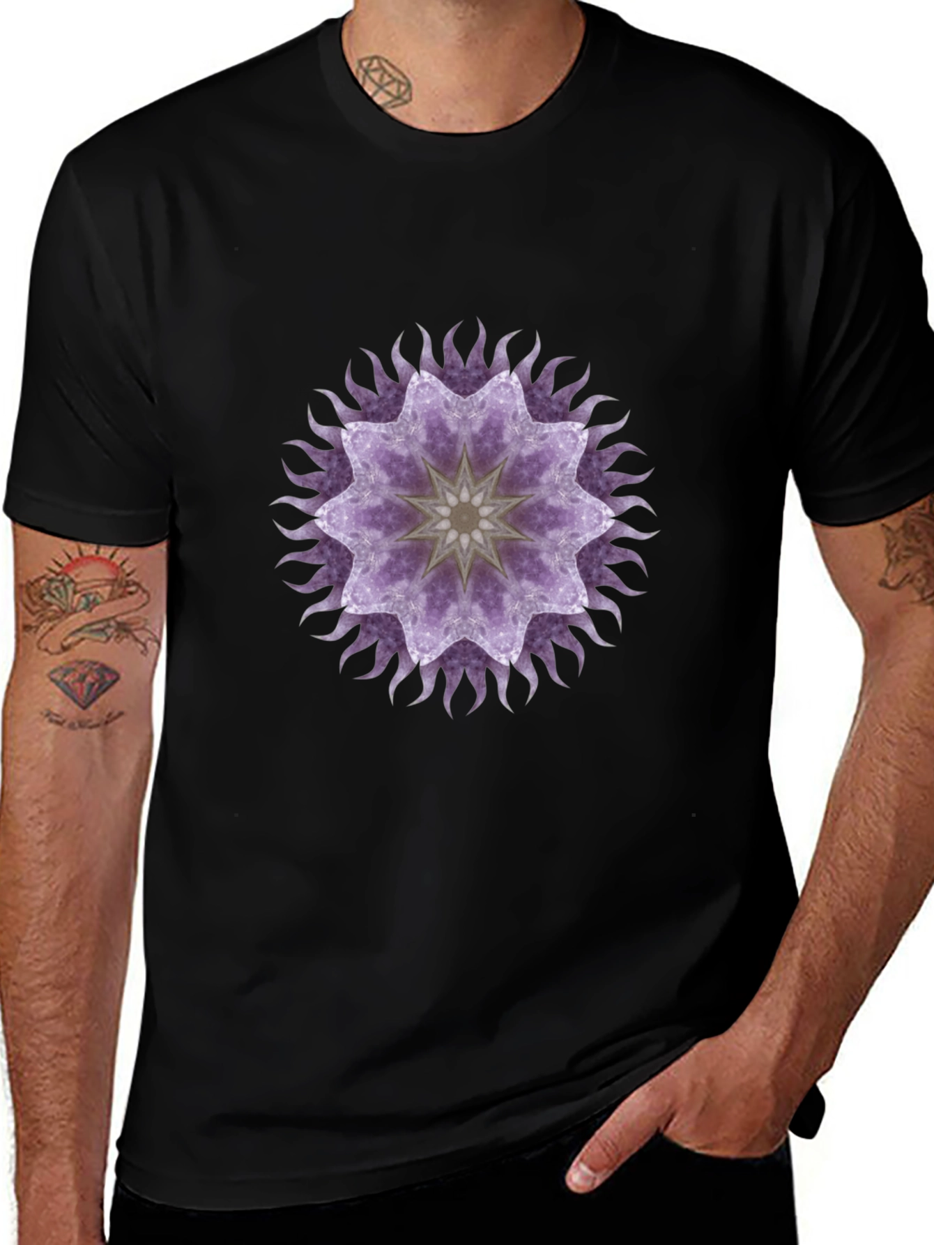 Mystic Mandala Graphic Tee - Black