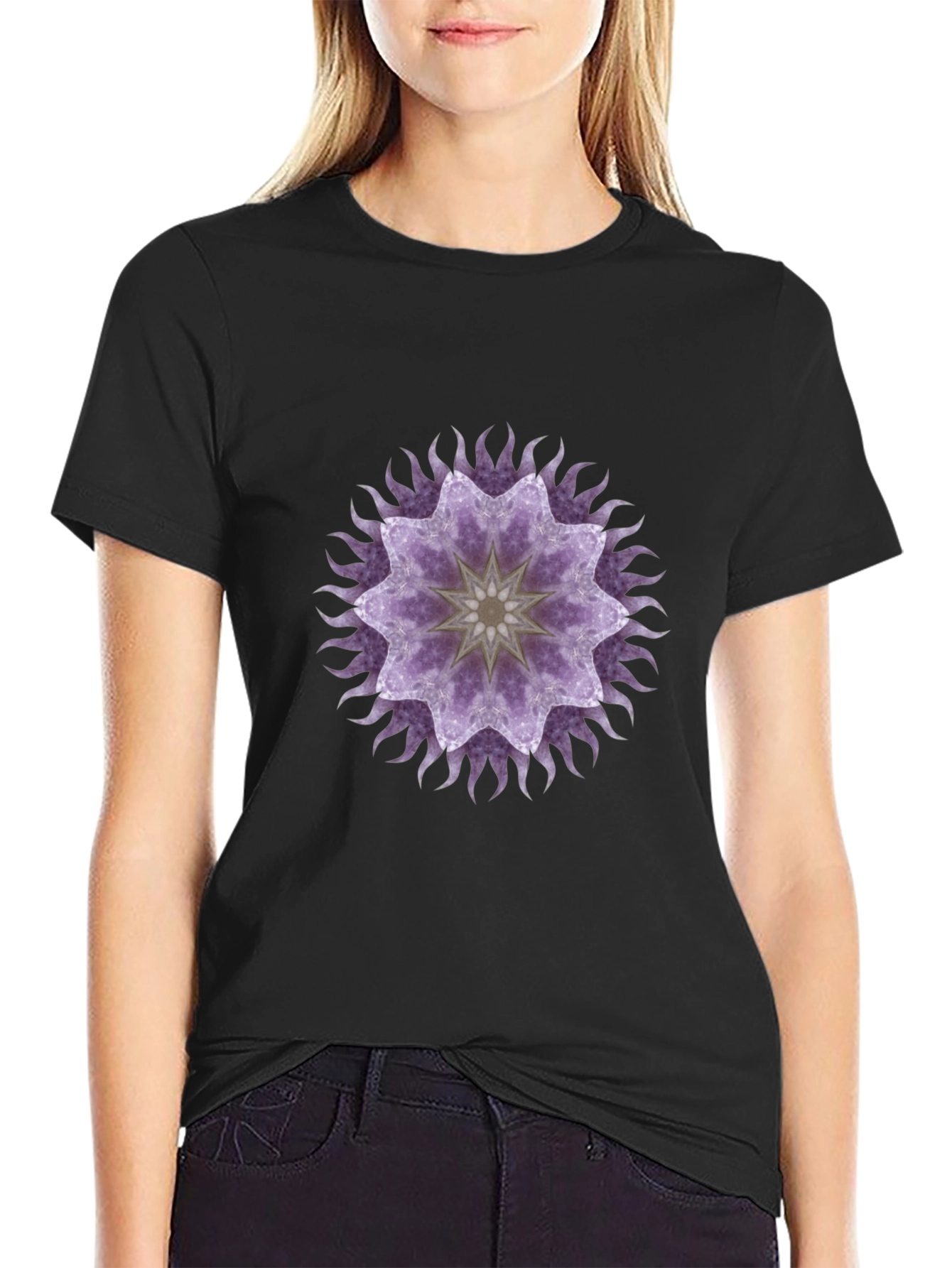 Mystic Mandala Graphic Tee - Black