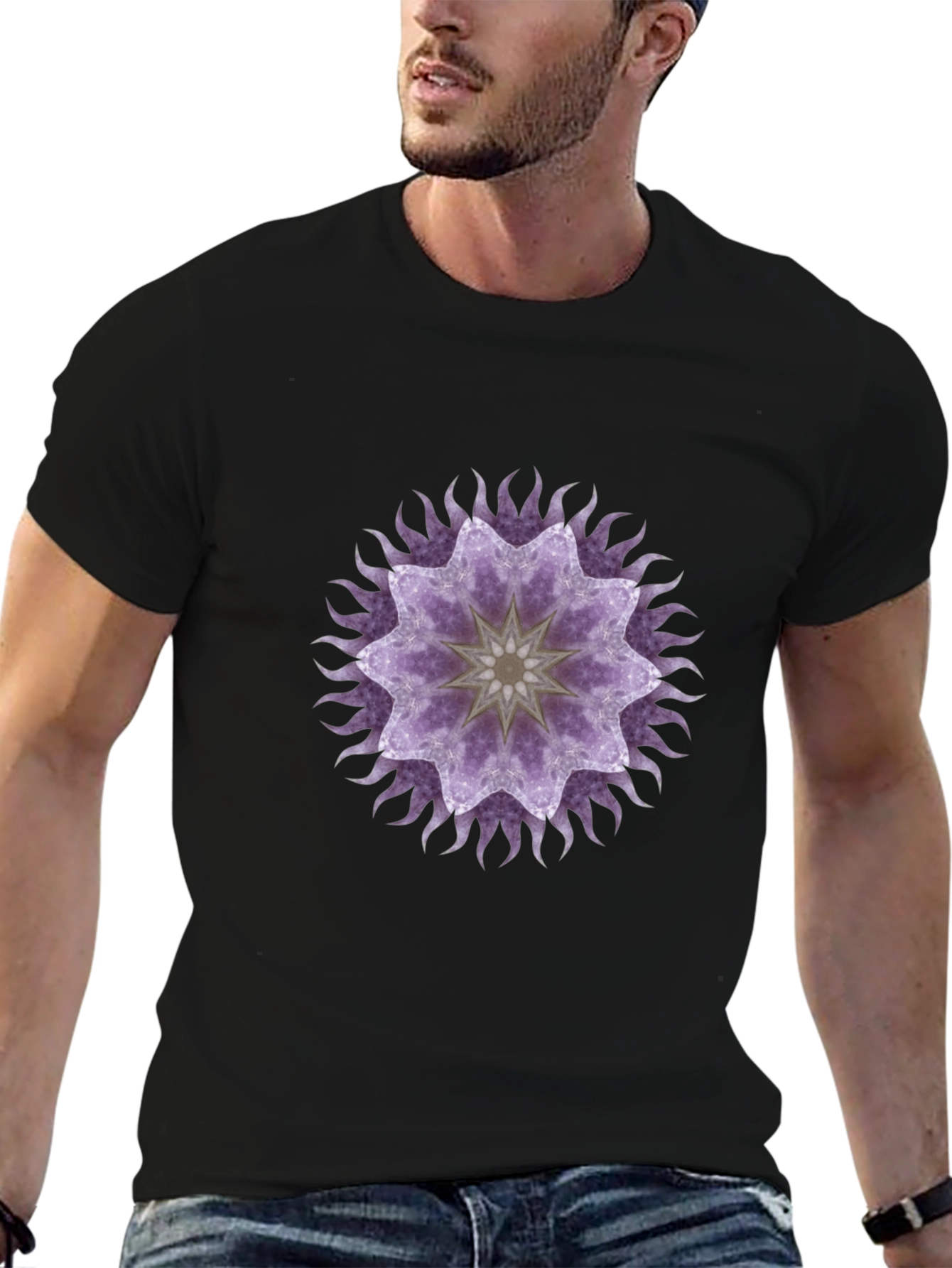 Mystic Mandala Graphic Tee - Black