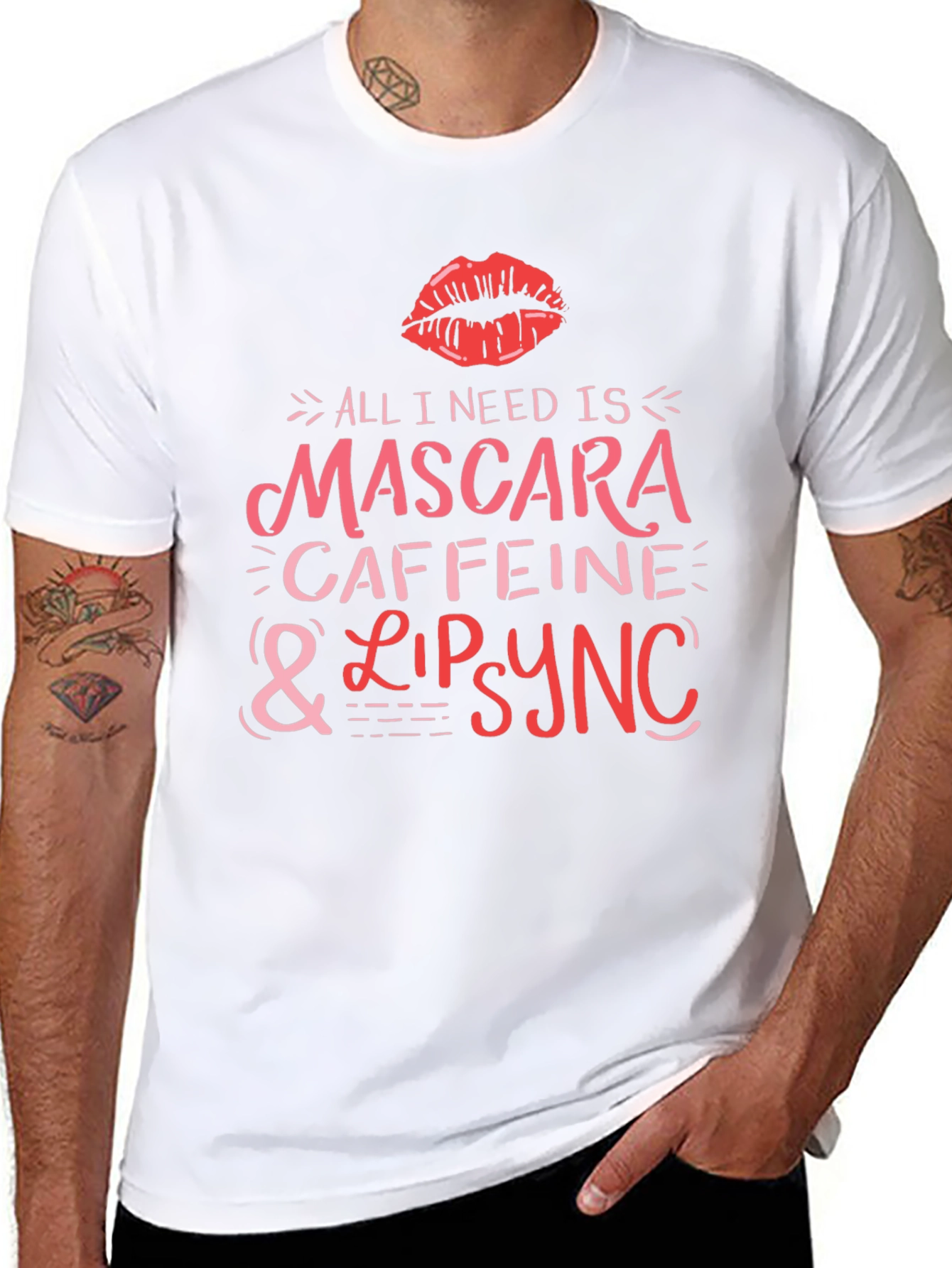 Mascara Caffeine Lipsync Black Graphic T-Shirt