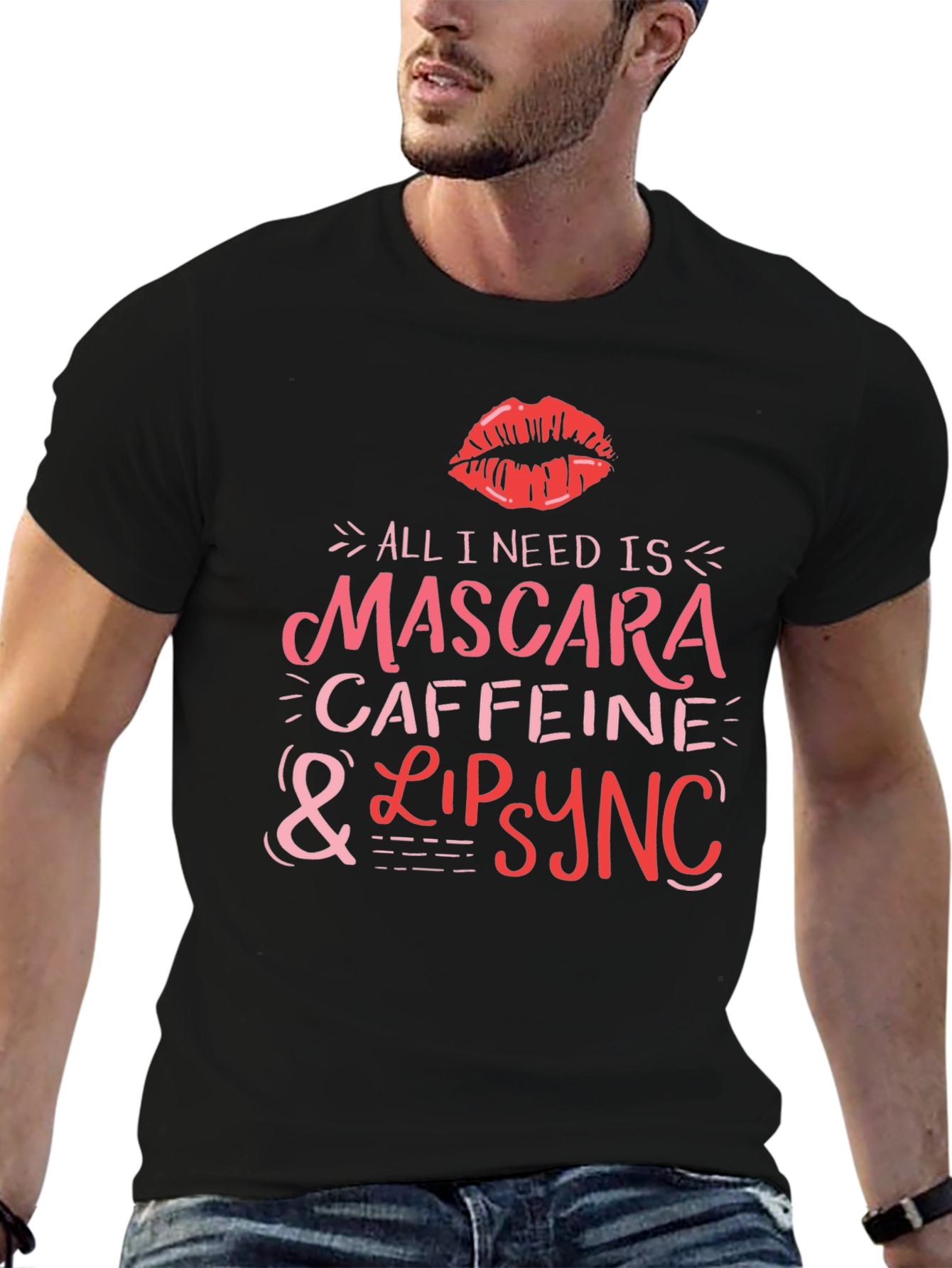 Mascara Caffeine Lipsync Black Graphic T-Shirt