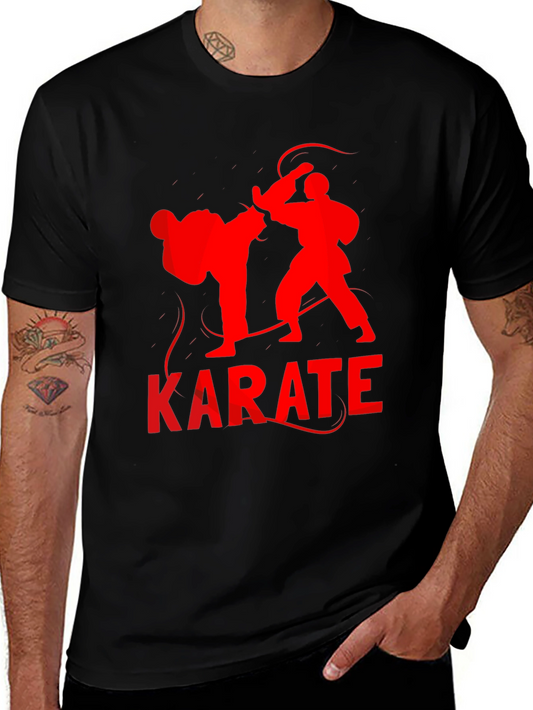 Karate Silhouette Graphic Tee - Black T-Shirt