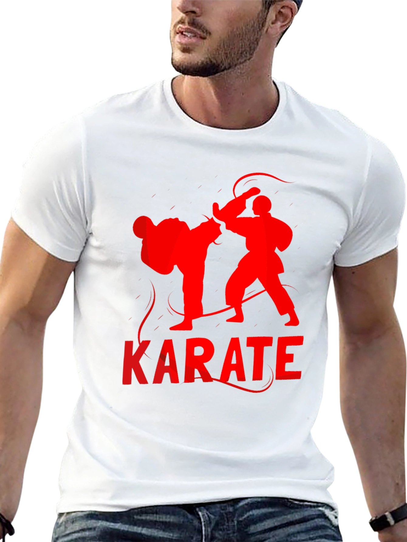 Karate Silhouette Graphic Tee - Black T-Shirt