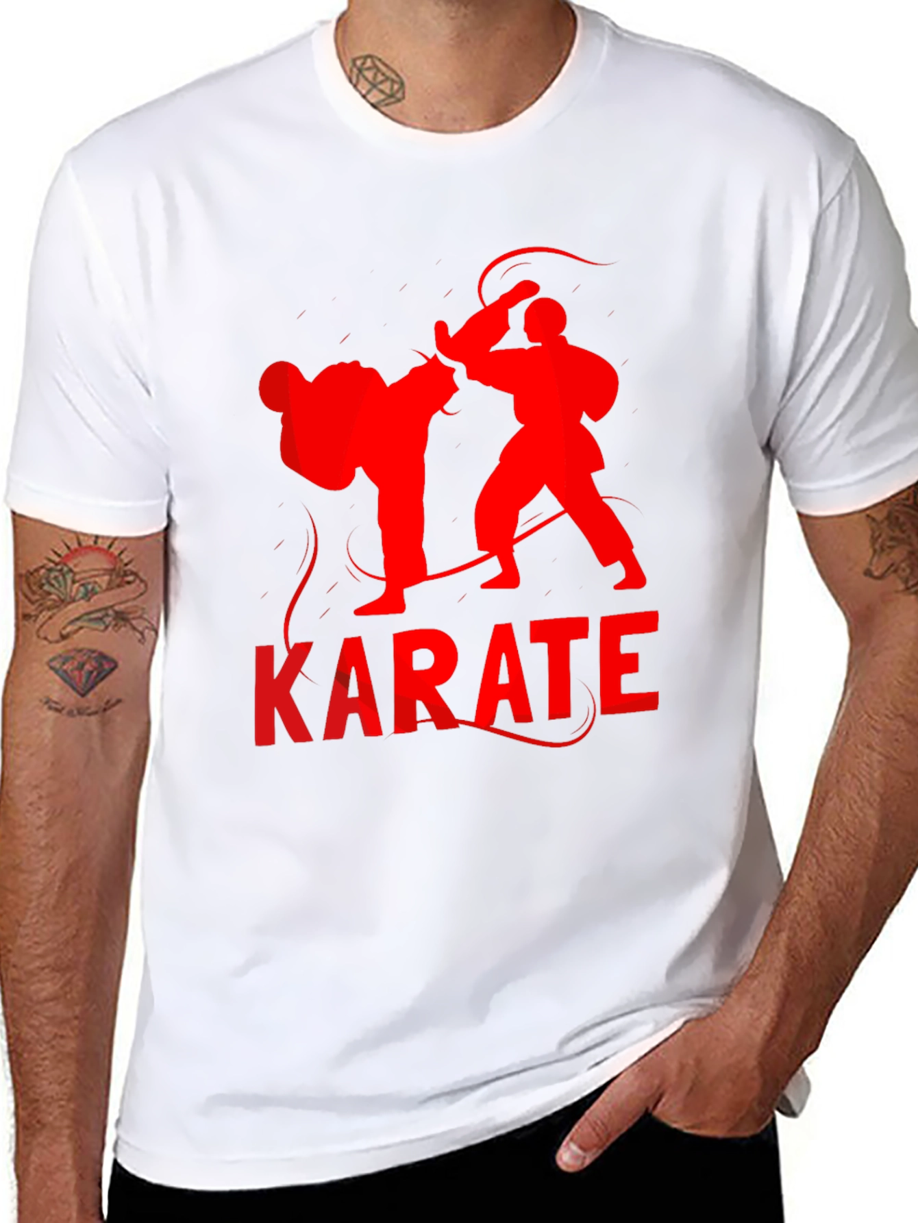 Karate Silhouette Graphic Tee - Black T-Shirt