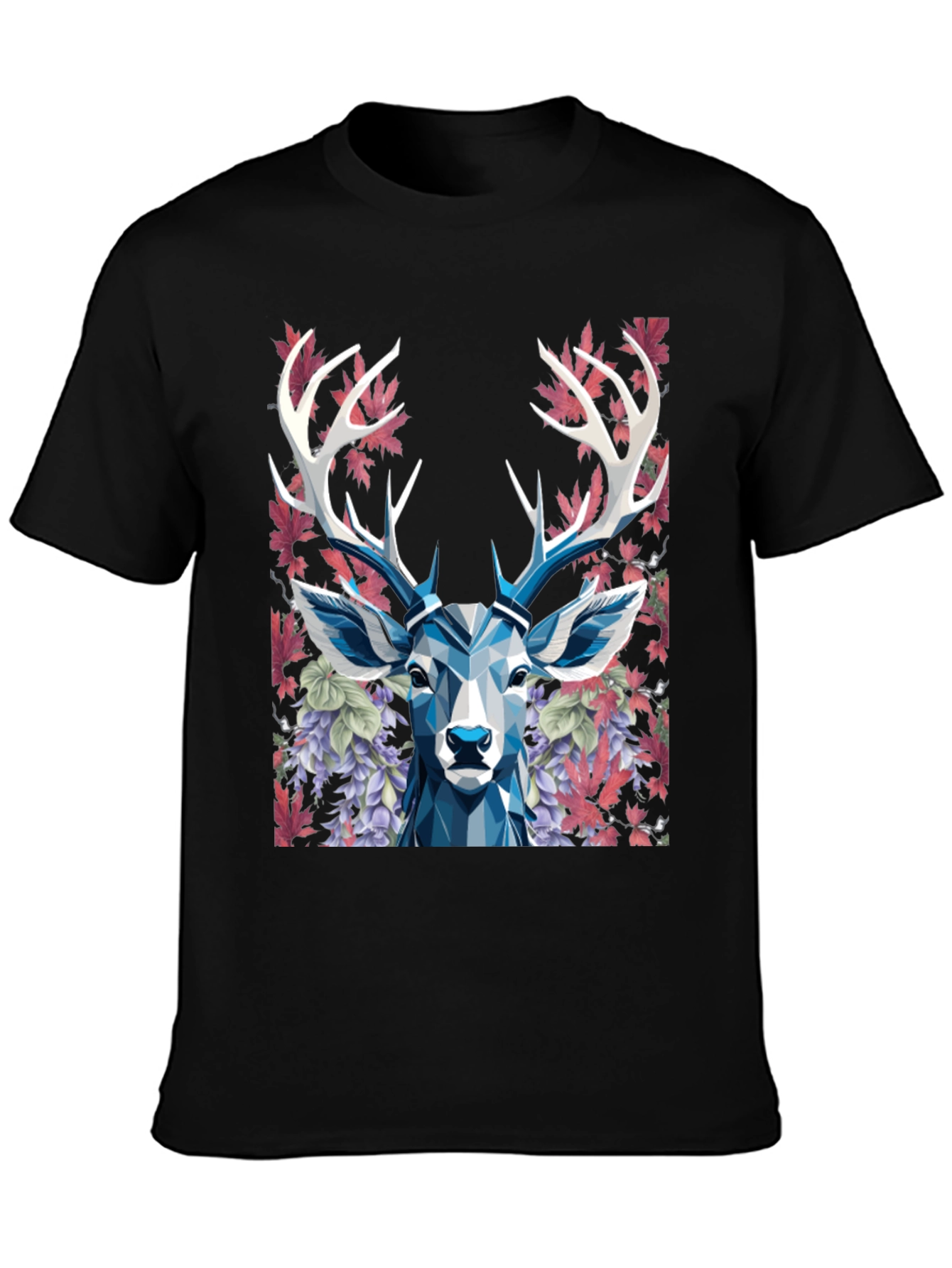 Geometric Deer Floral Graphic T-Shirt