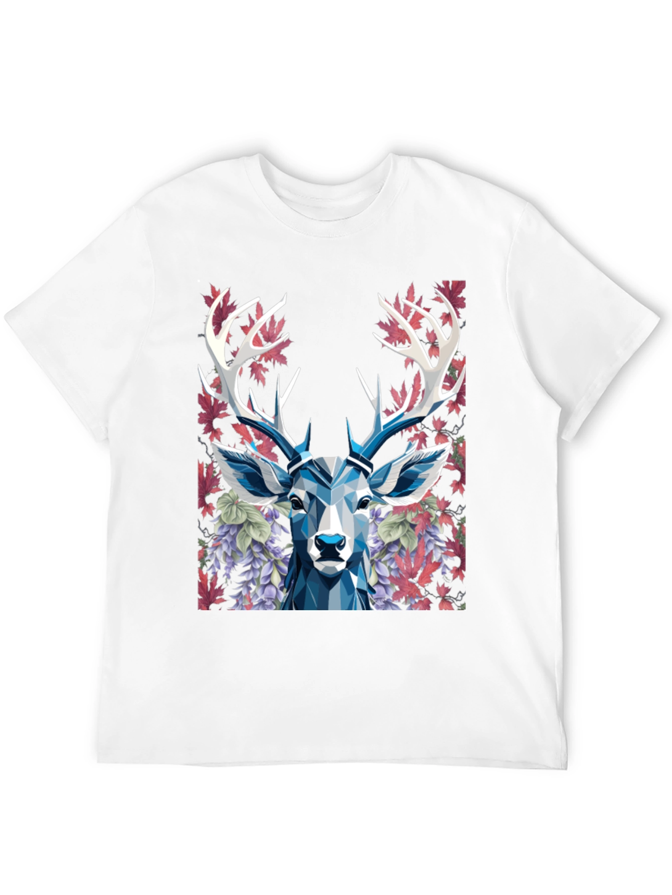 Geometric Deer Floral Graphic T-Shirt