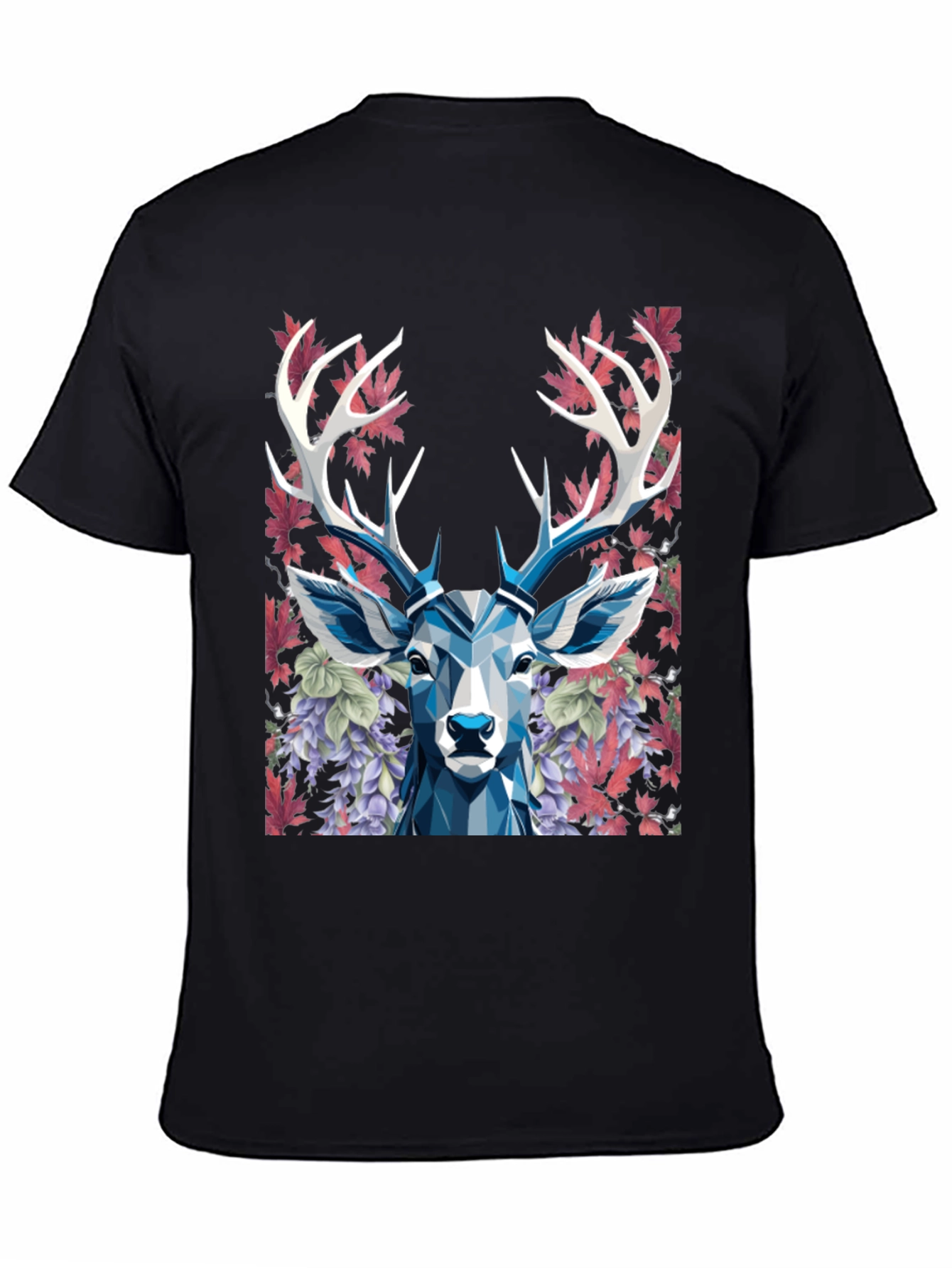 Geometric Deer Floral Graphic T-Shirt