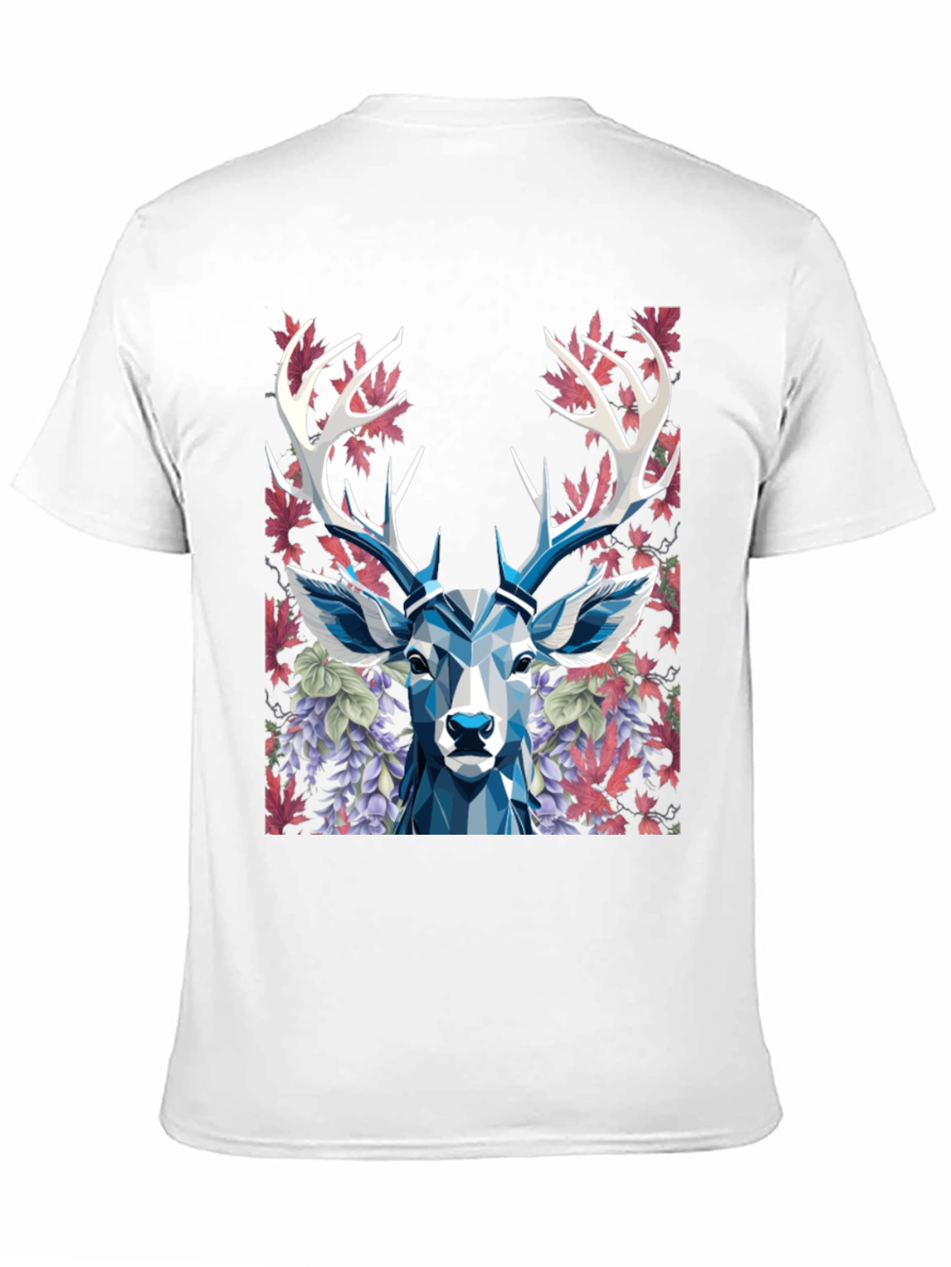 Geometric Deer Floral Graphic T-Shirt