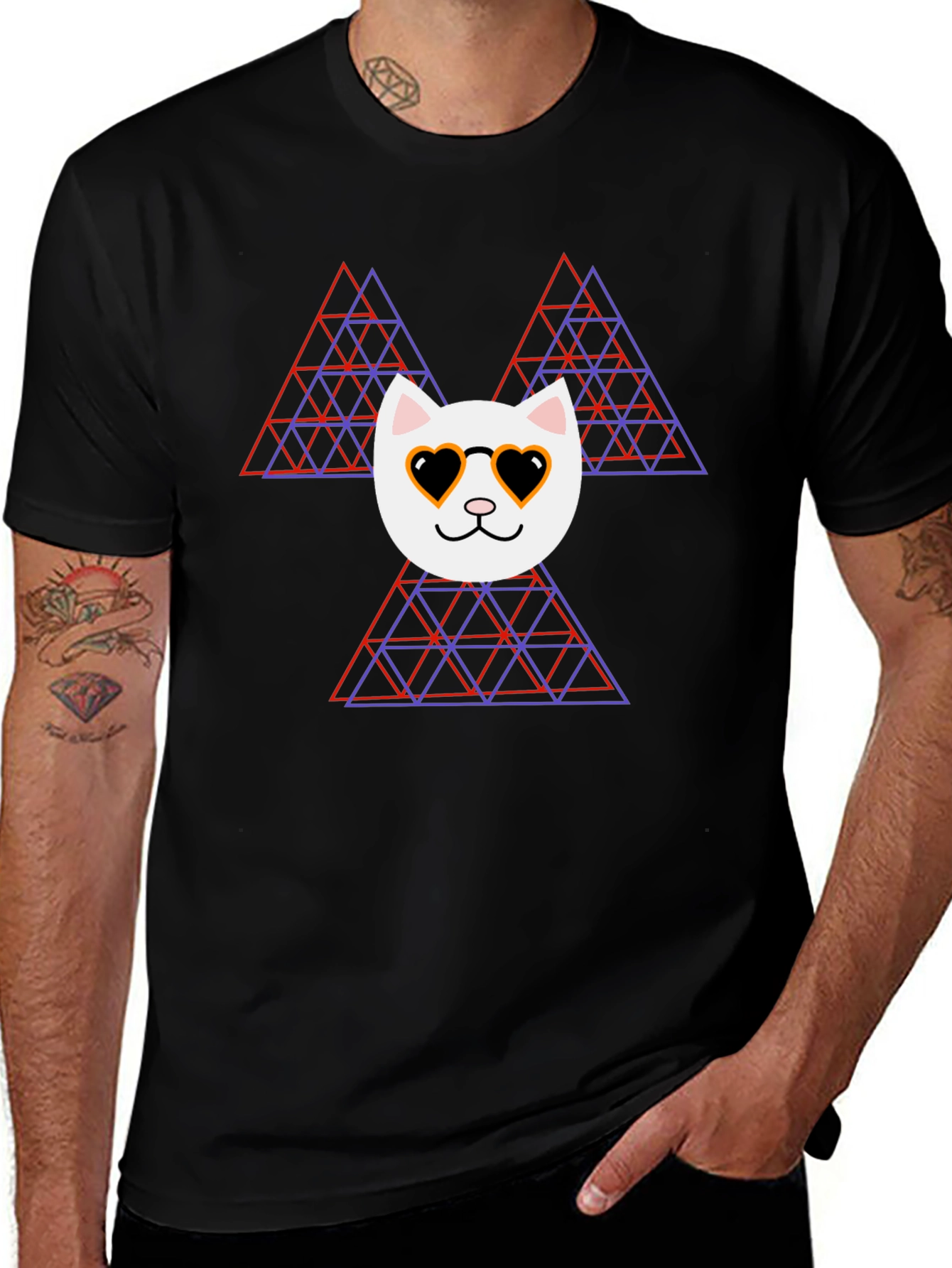 Cool Cat Geometric T-Shirt
