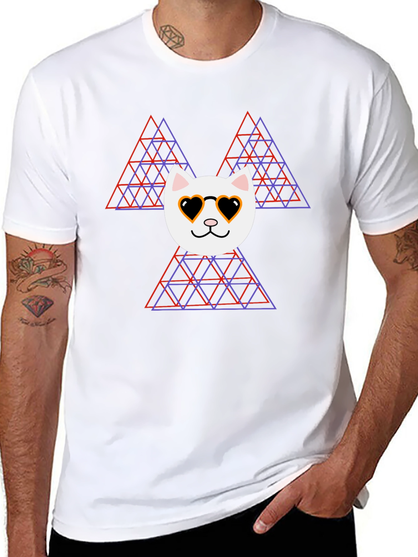 Cool Cat Geometric T-Shirt