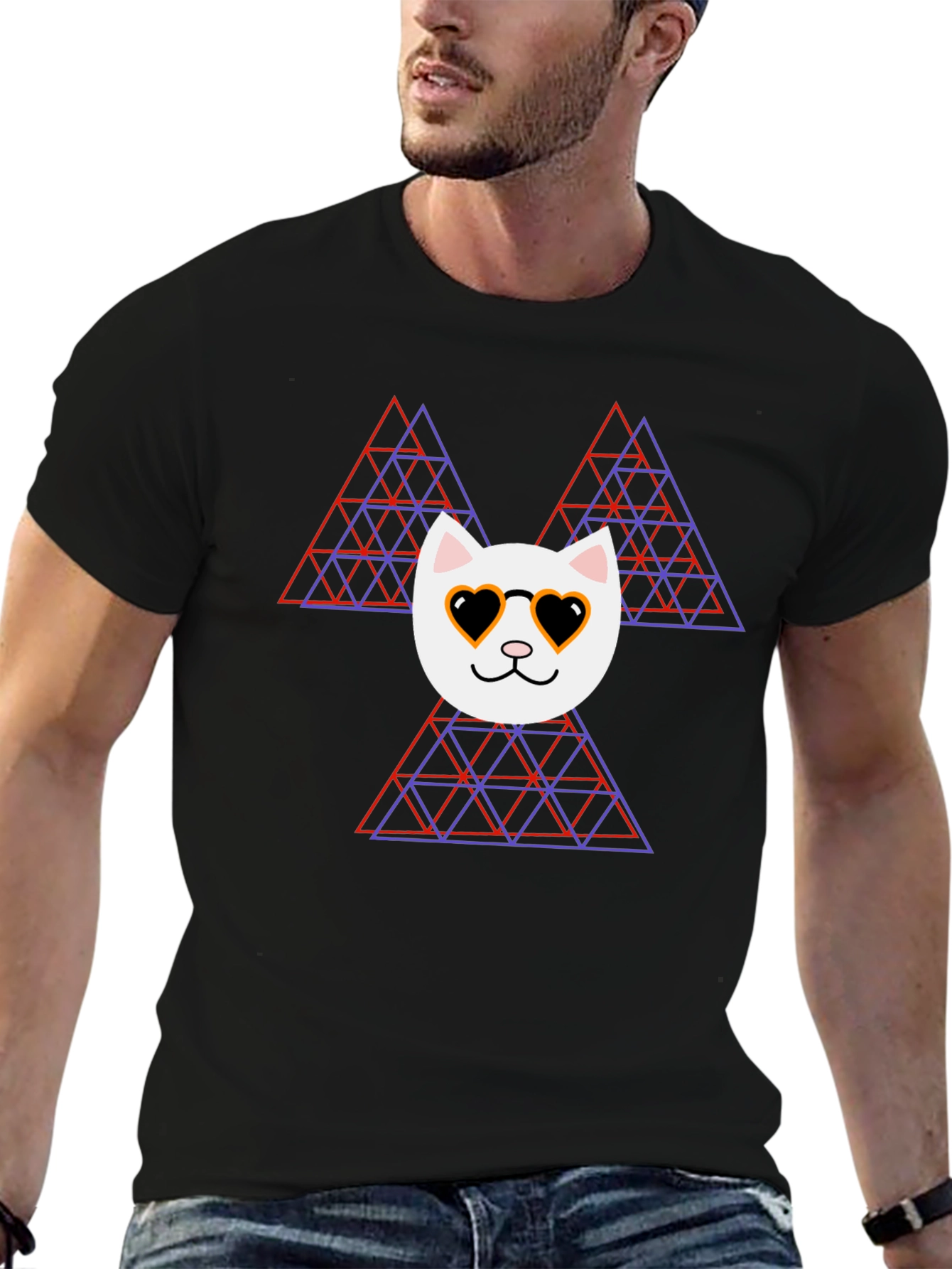 Cool Cat Geometric T-Shirt