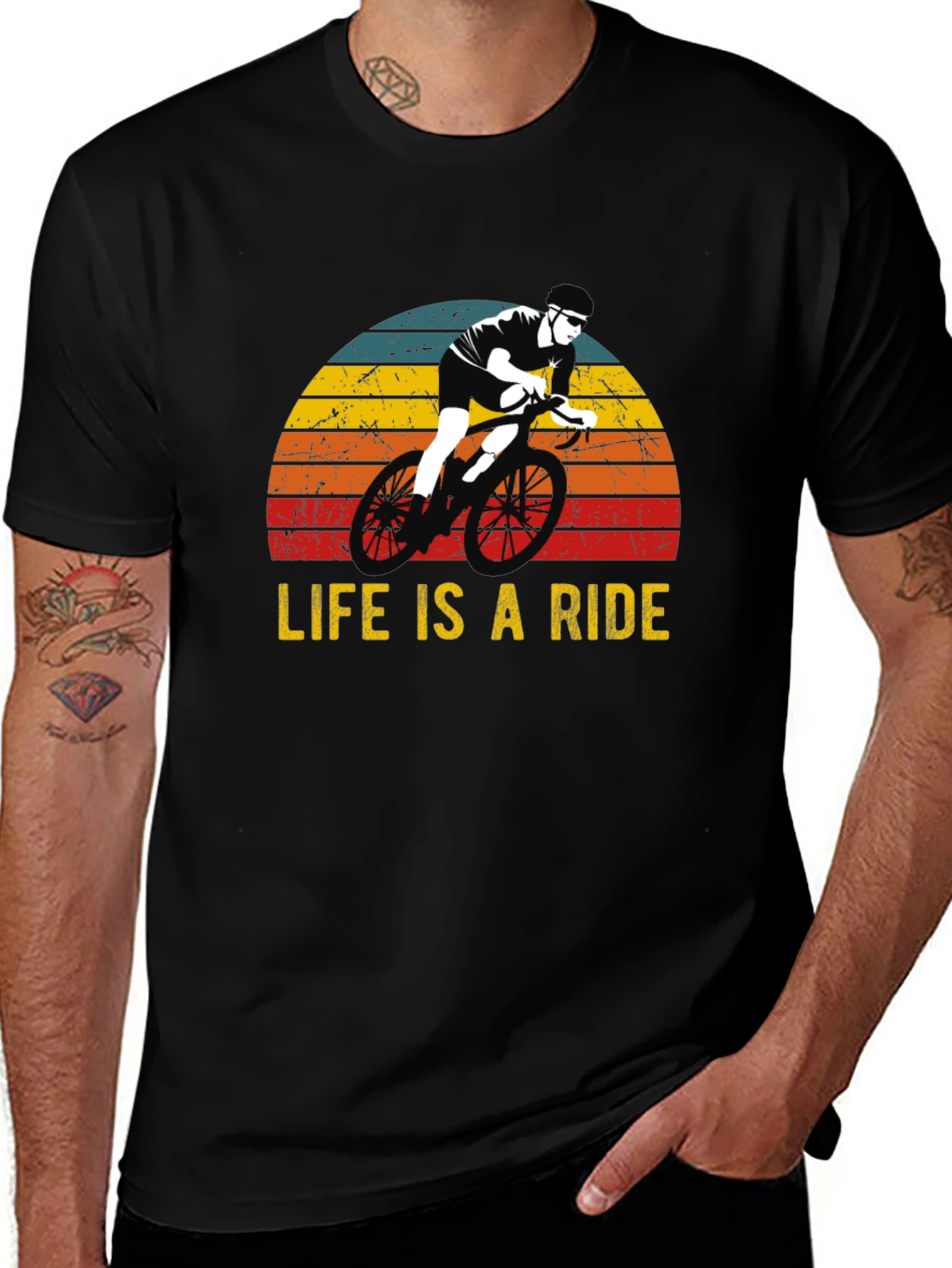 Life is a Ride Cycling T-Shirt - Retro Style