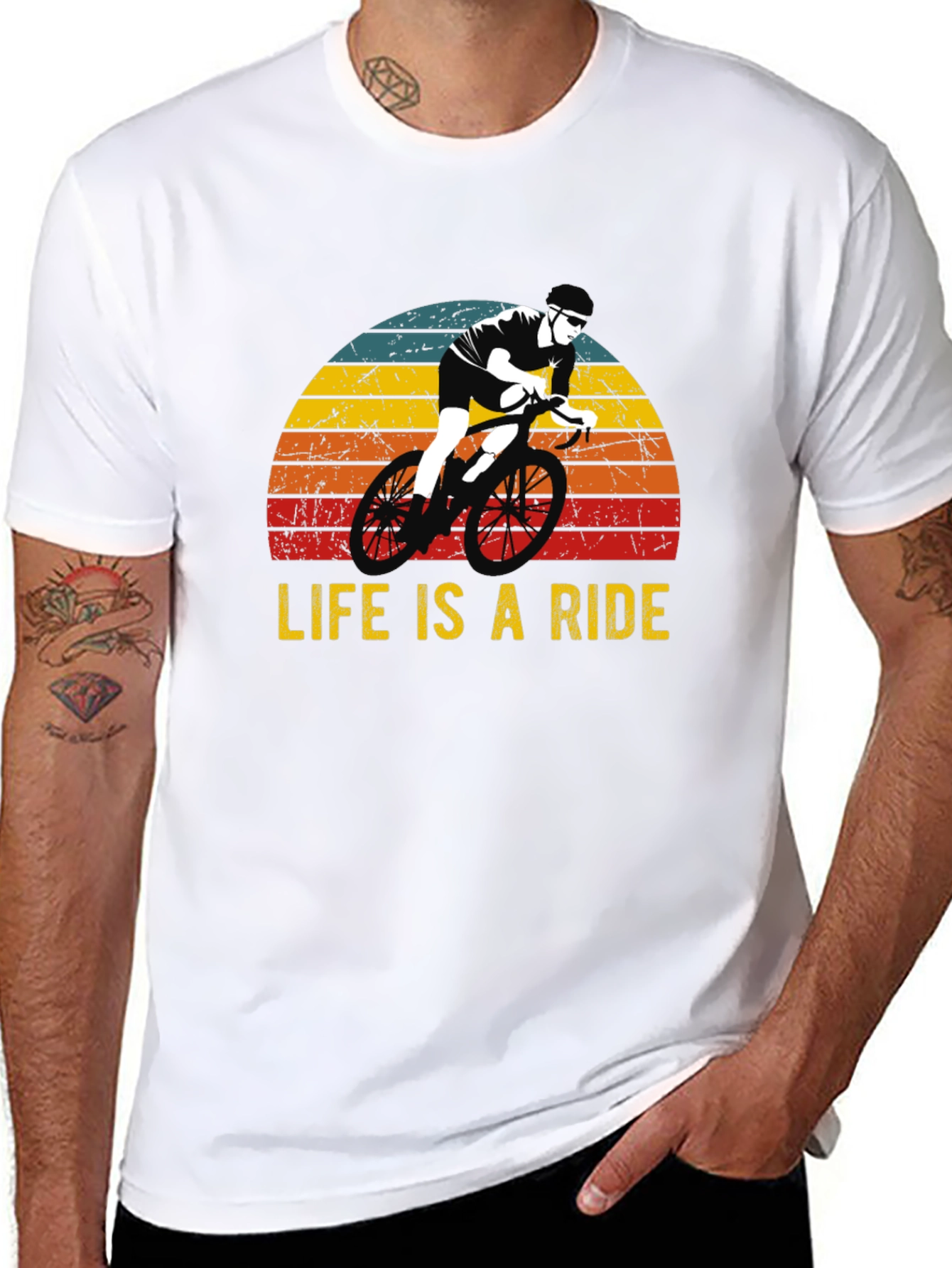 Life is a Ride Cycling T-Shirt - Retro Style
