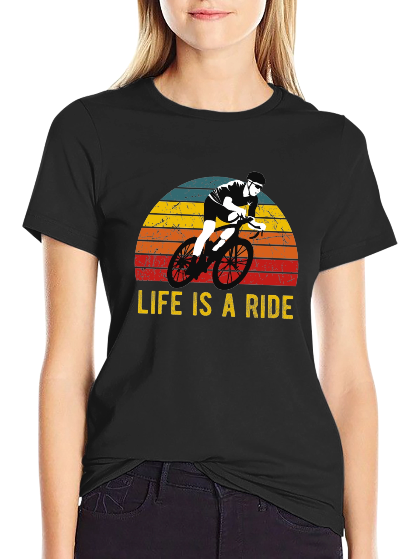 Life is a Ride Cycling T-Shirt - Retro Style