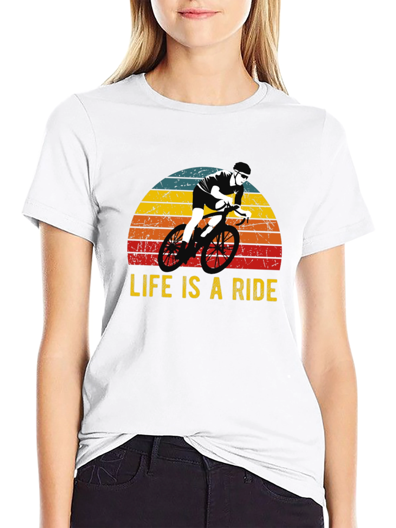 Life is a Ride Cycling T-Shirt - Retro Style