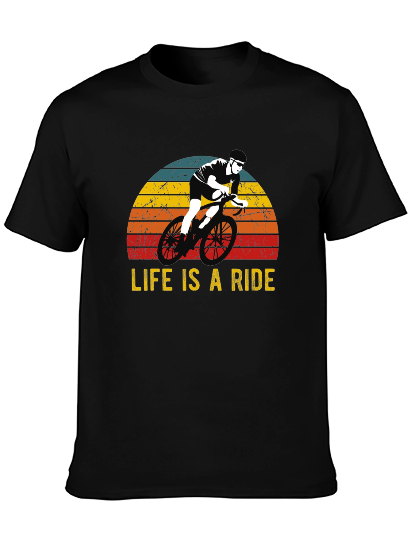 Life is a Ride Cycling T-Shirt - Retro Style