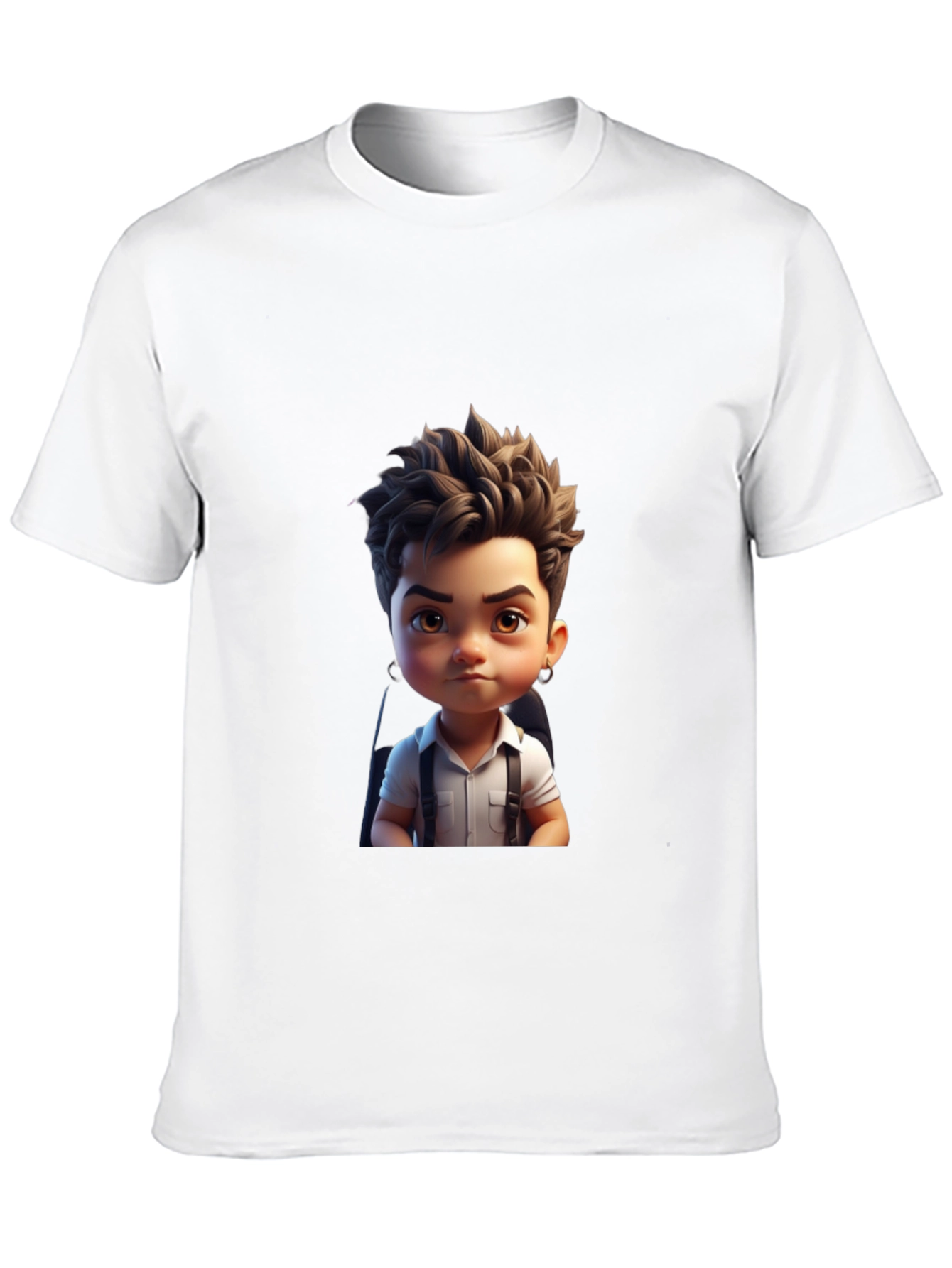 Cartoon Boy Graphic Print T-Shirt