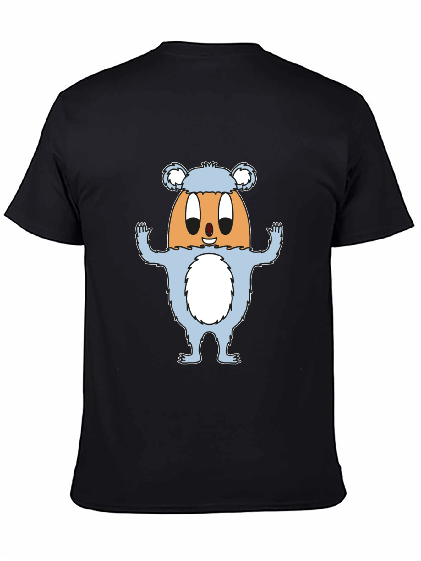 Funny Egg Monster Graphic Black T-Shirt