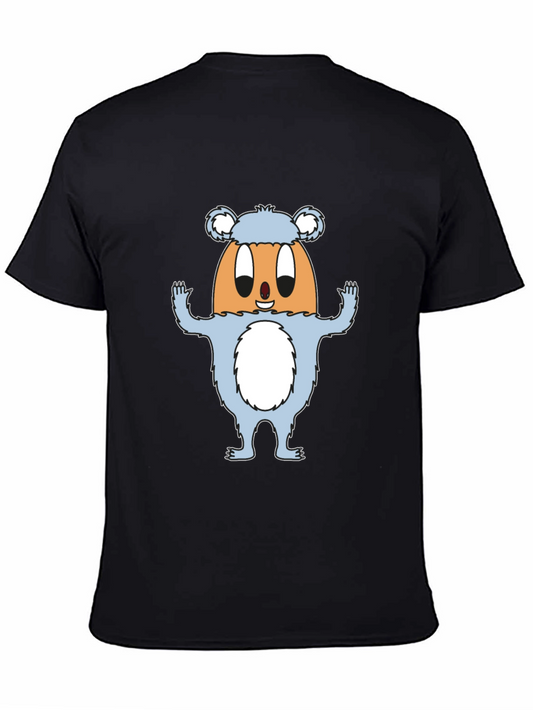 Funny Egg Monster Graphic Black T-Shirt