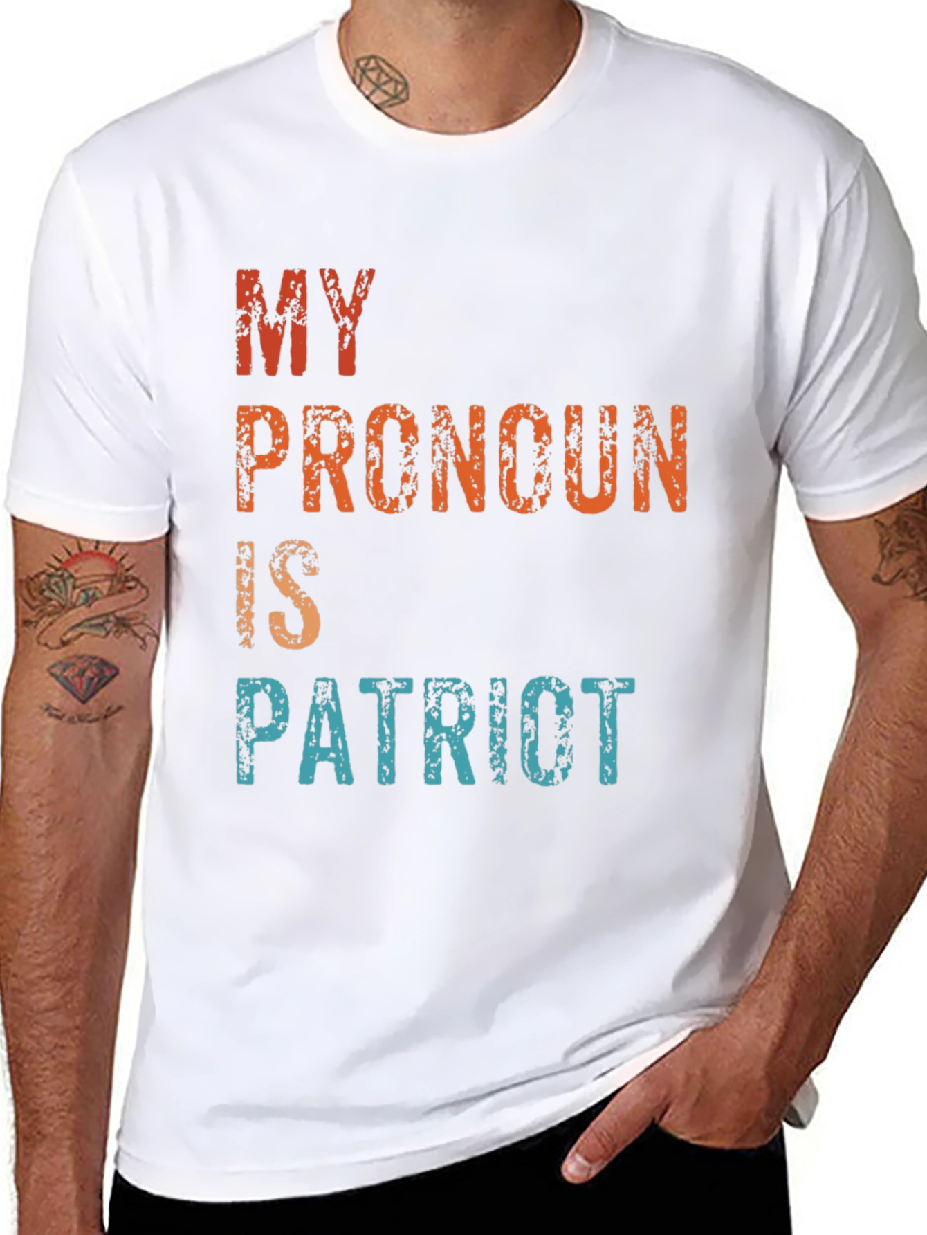 Patriot Pronoun Graphic Tee - Mens