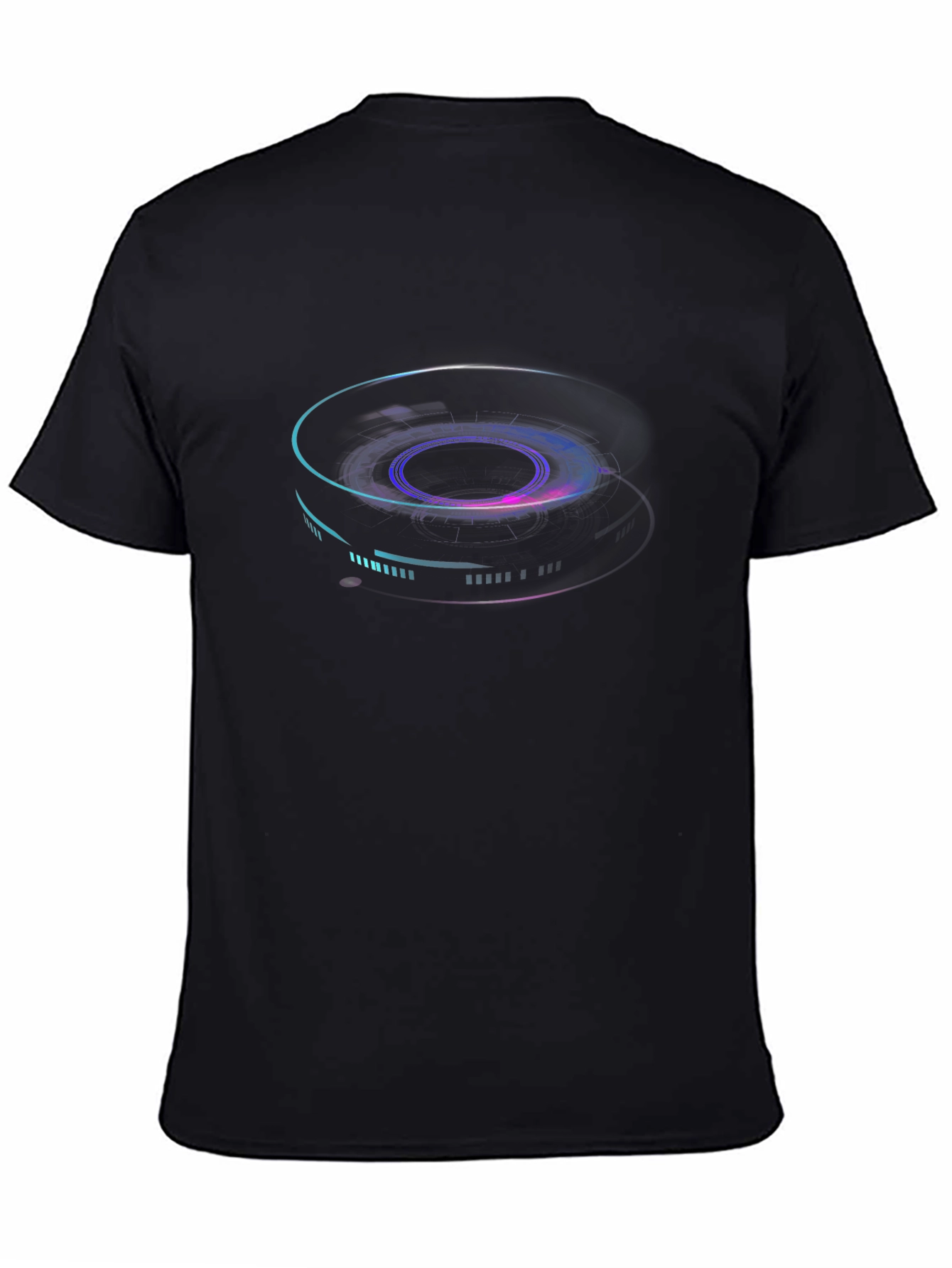 Abstract Neon Graphic Print Black T-Shirt
