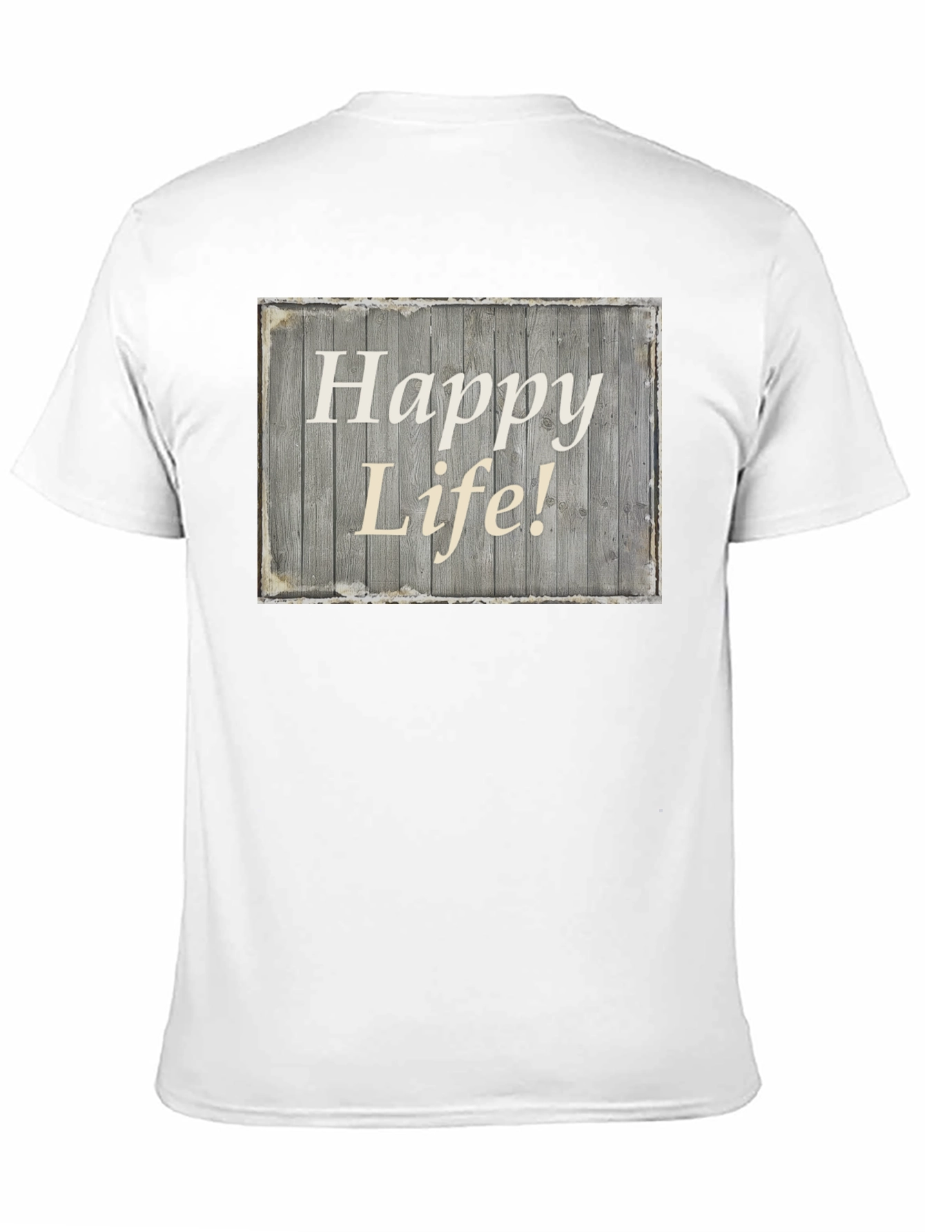 Happy Life Graphic Tee - Black Crew Neck T-Shirt