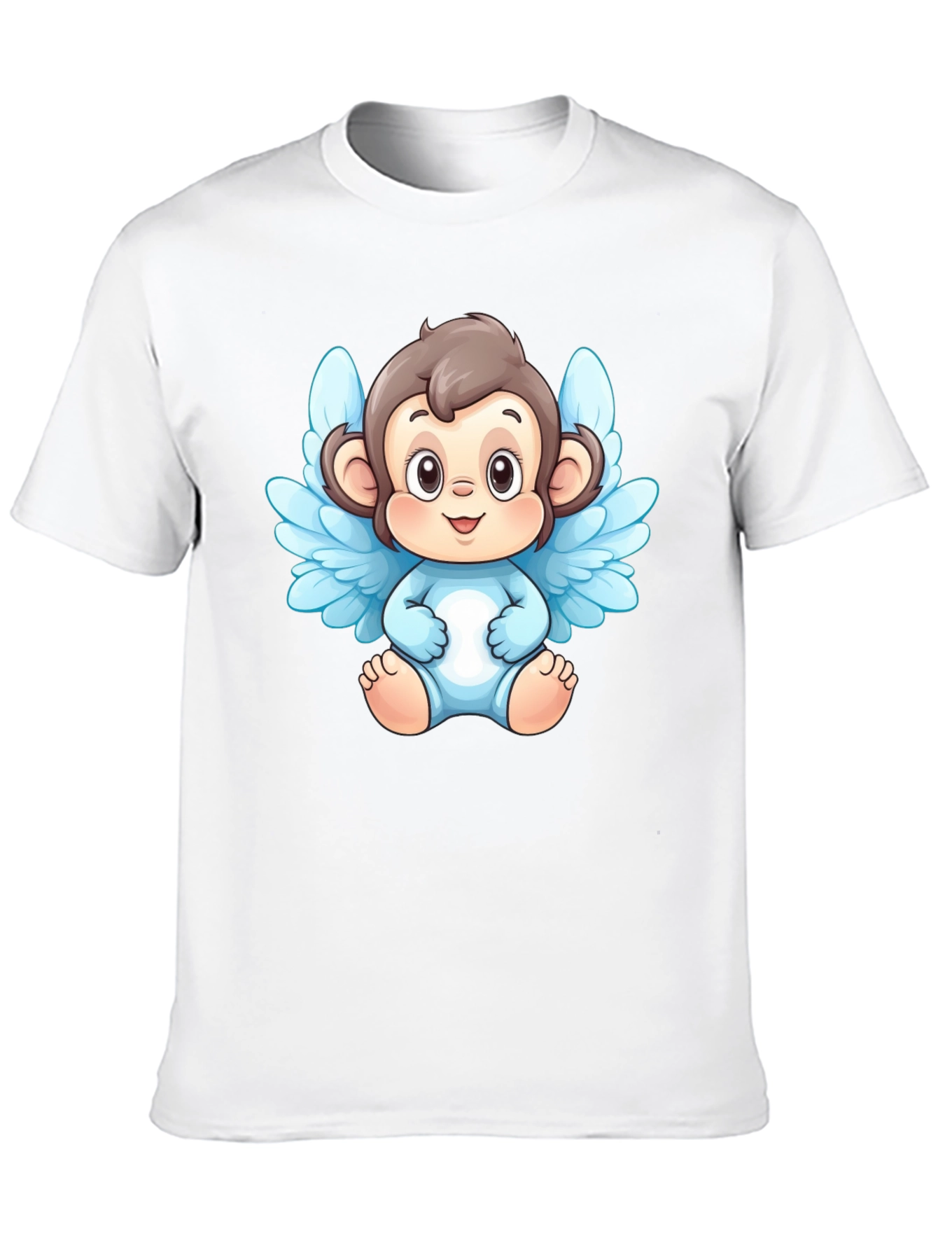 Angel Monkey Graphic T-Shirt - Black Cotton Tee