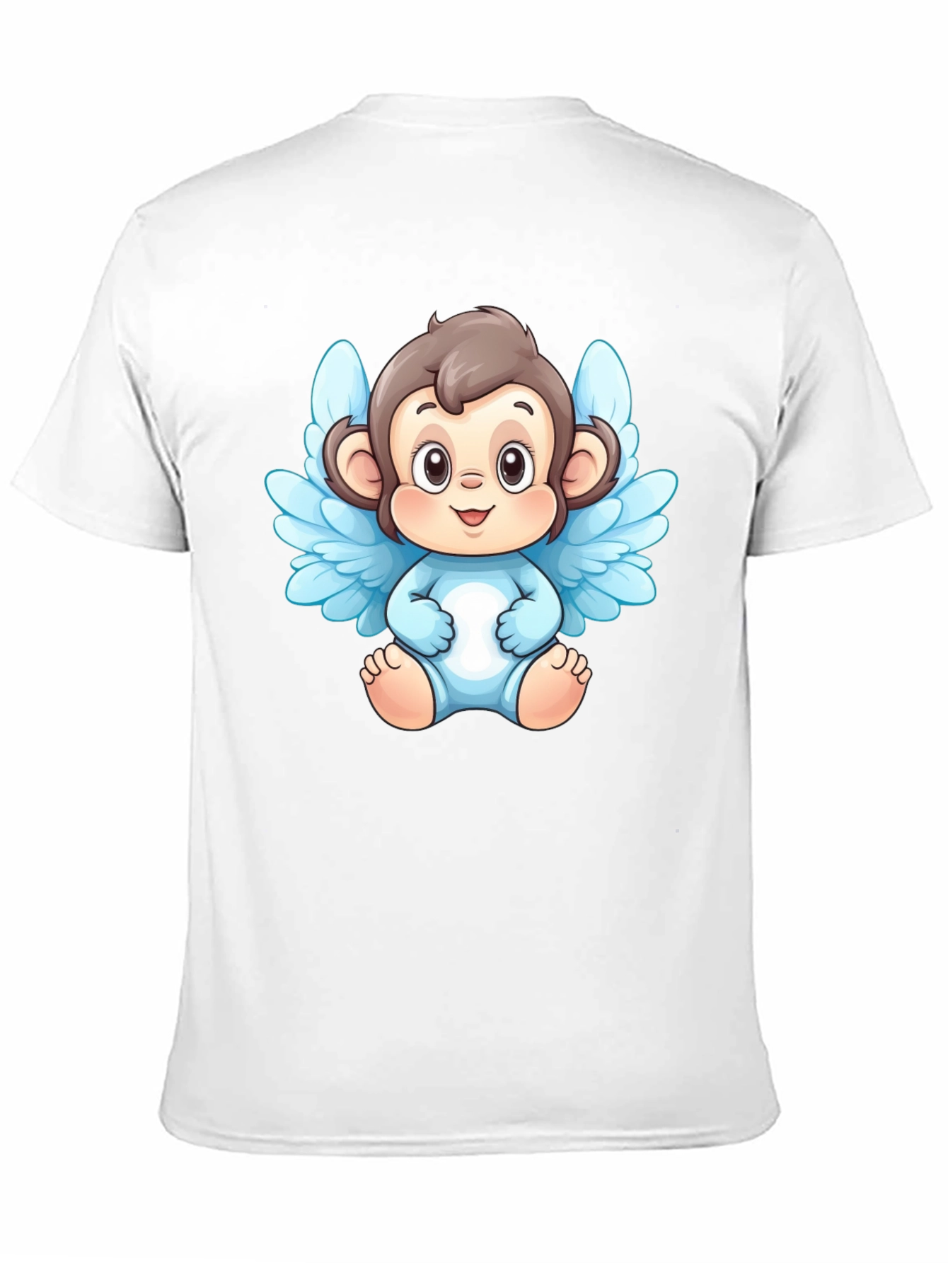 Angel Monkey Graphic T-Shirt - Black Cotton Tee