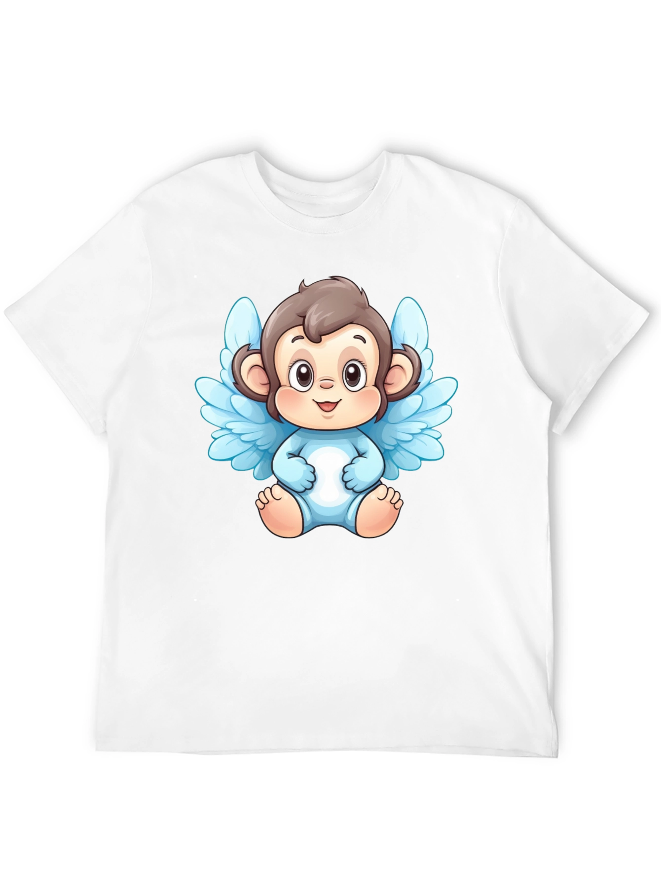 Angel Monkey Graphic T-Shirt - Black Cotton Tee