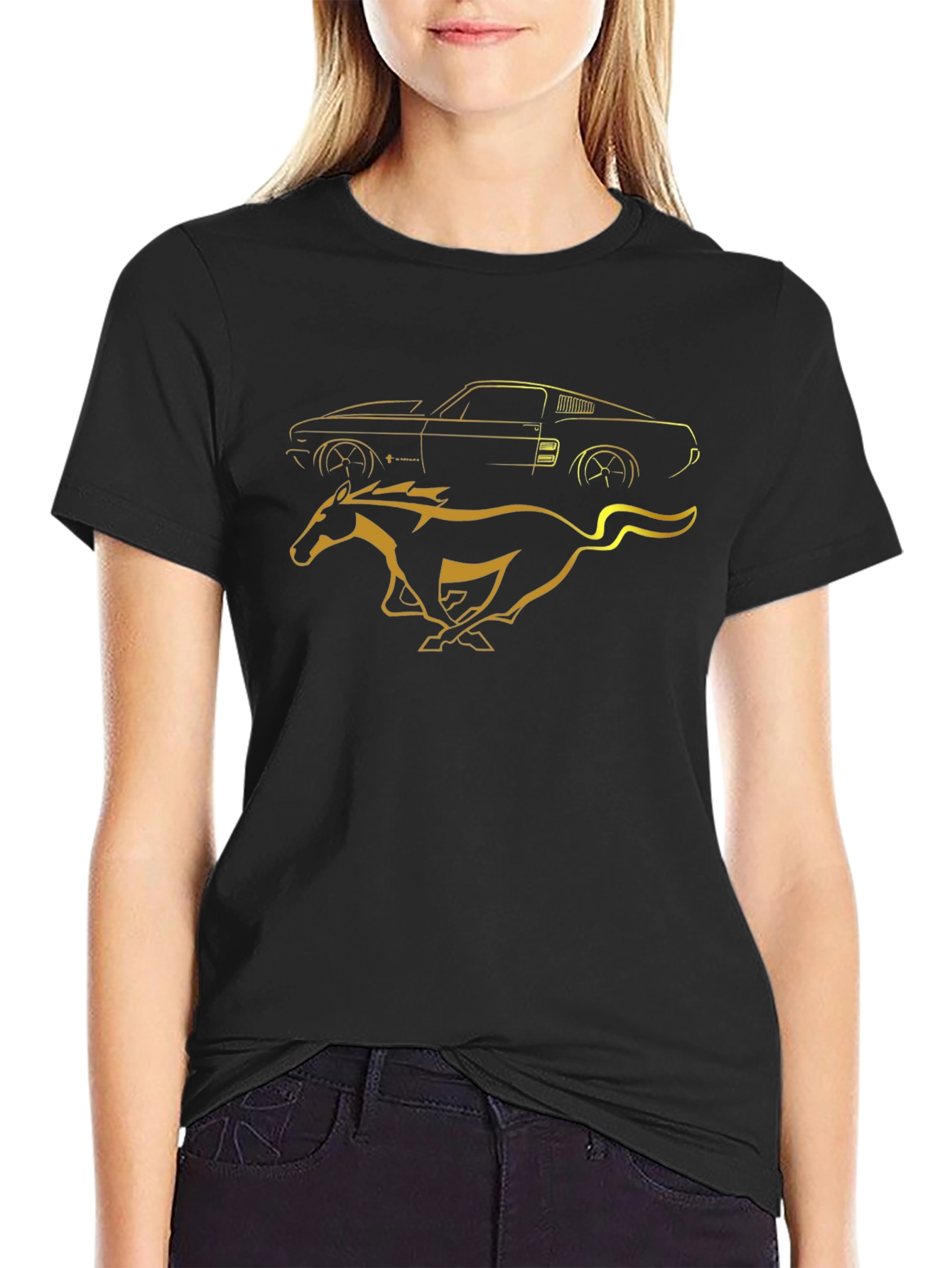 Classic Car and Mustang Horse T-Shirt