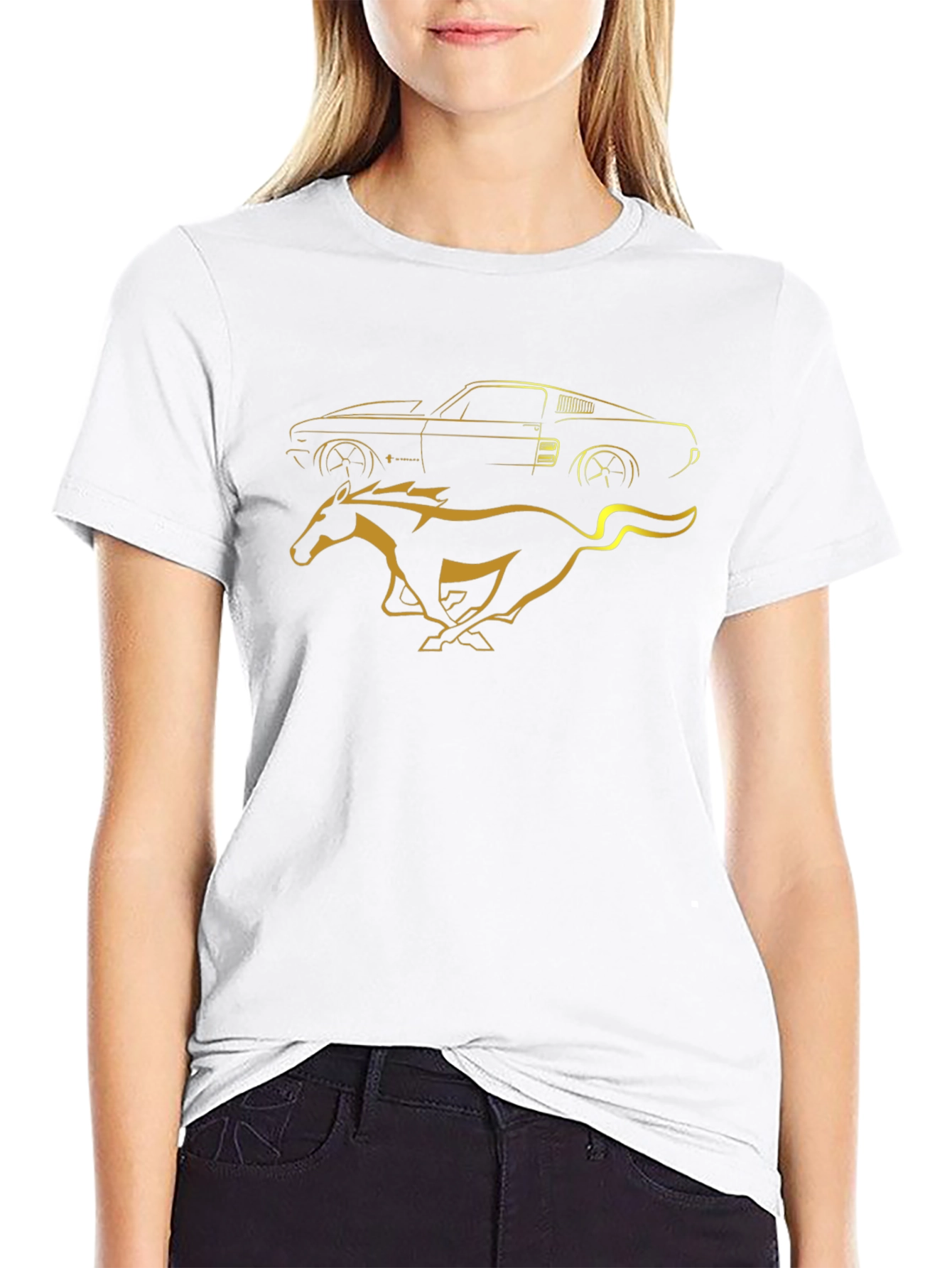 Classic Car and Mustang Horse T-Shirt