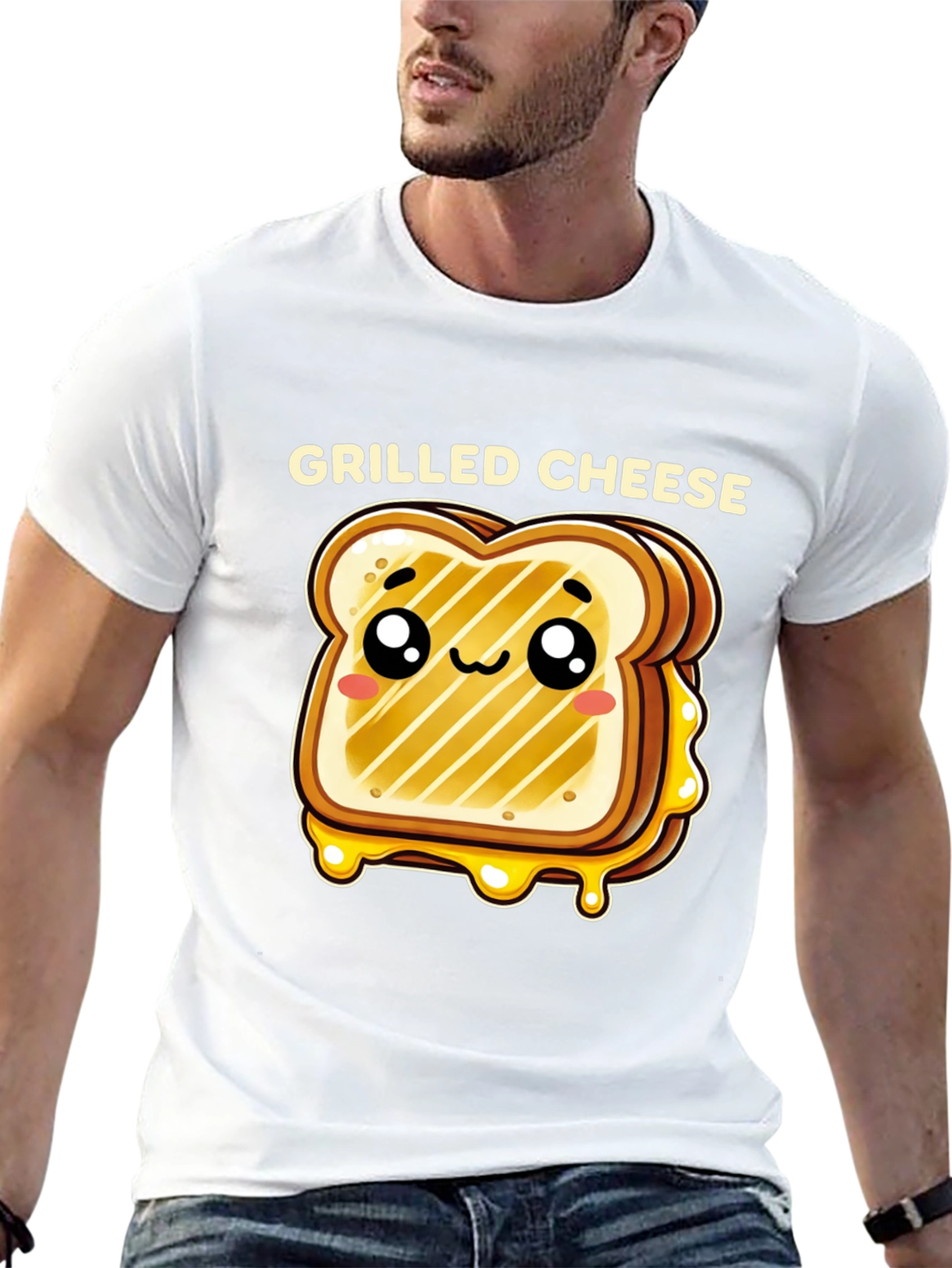 Grilled Cheese Cartoon Graphic T-Shirt