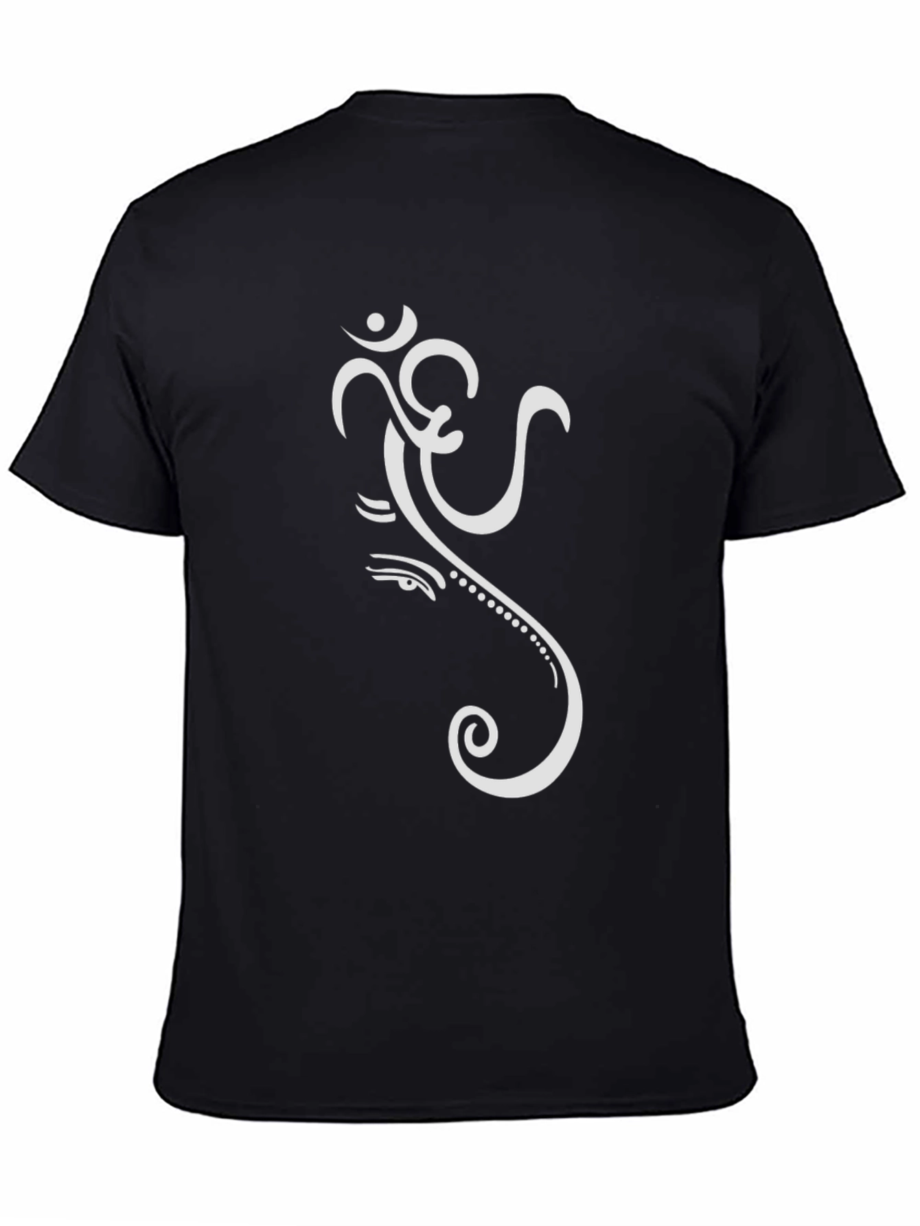 Om Ganesha Graphic Tee - Black Cotton T-Shirt