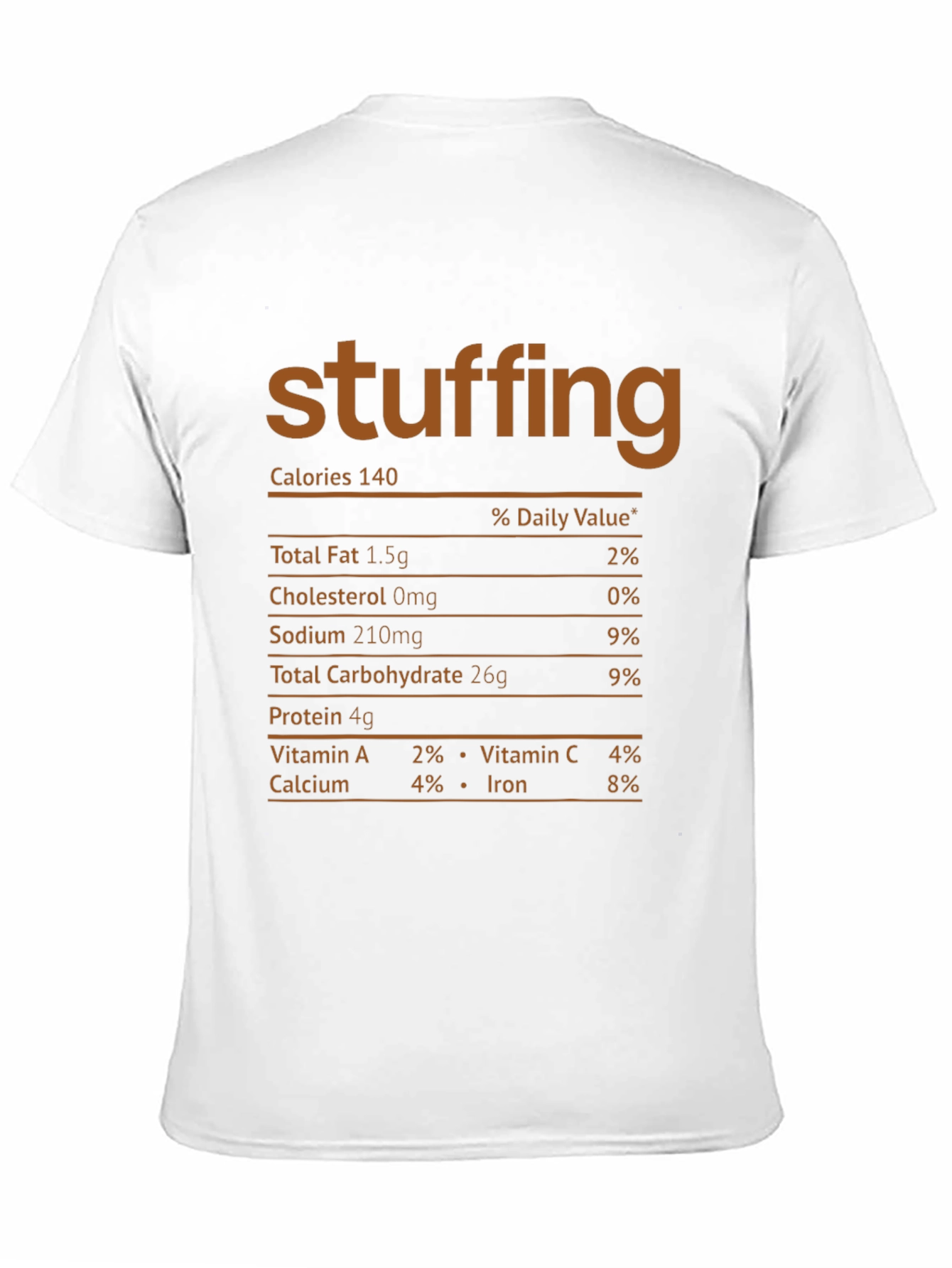 Stuffing Nutrition Facts Black T-Shirt