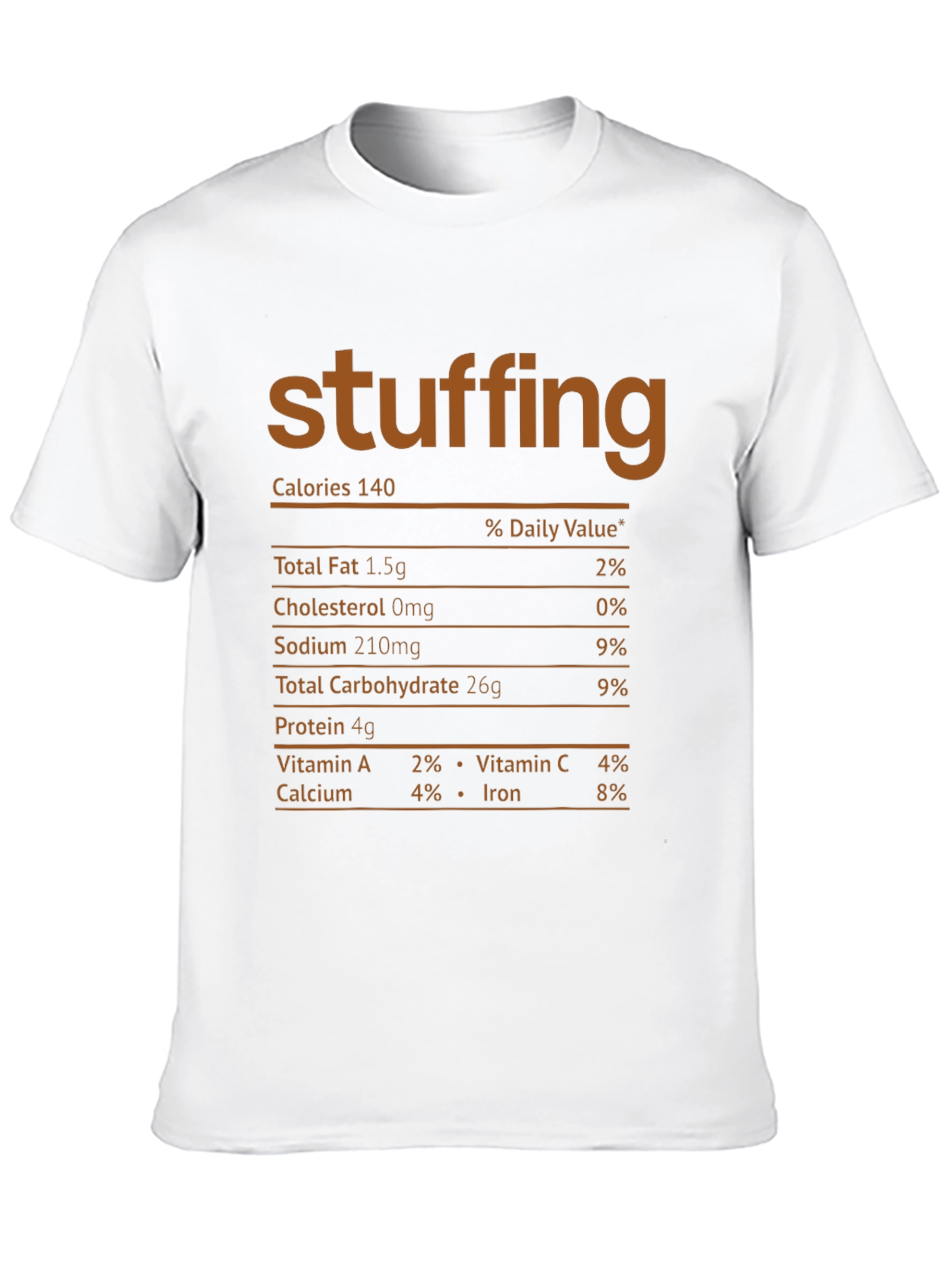 Stuffing Nutrition Facts Black T-Shirt