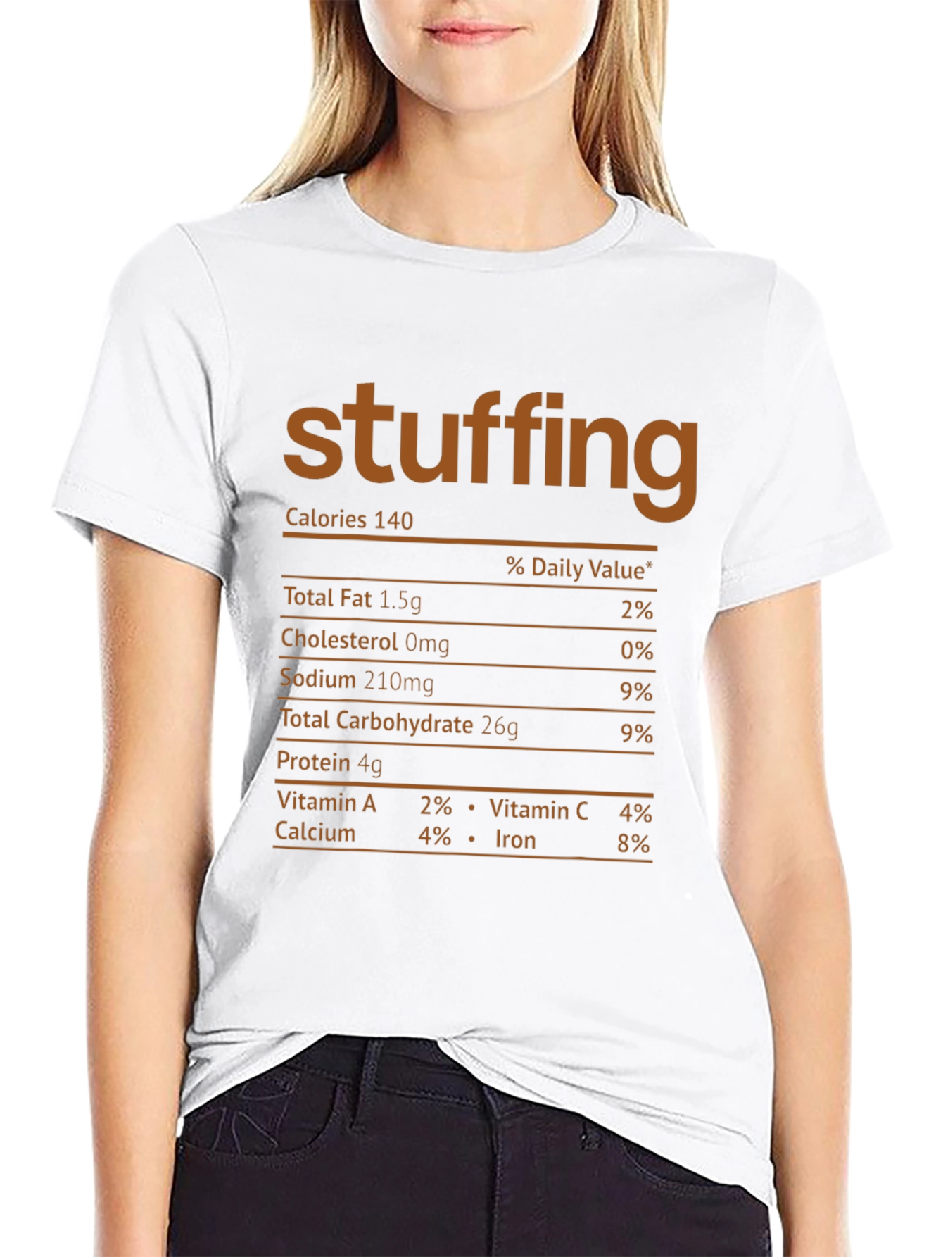 Stuffing Nutrition Facts Black T-Shirt