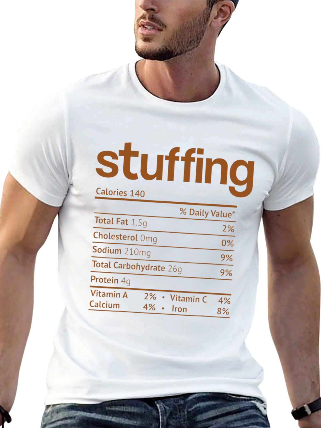 Stuffing Nutrition Facts Black T-Shirt